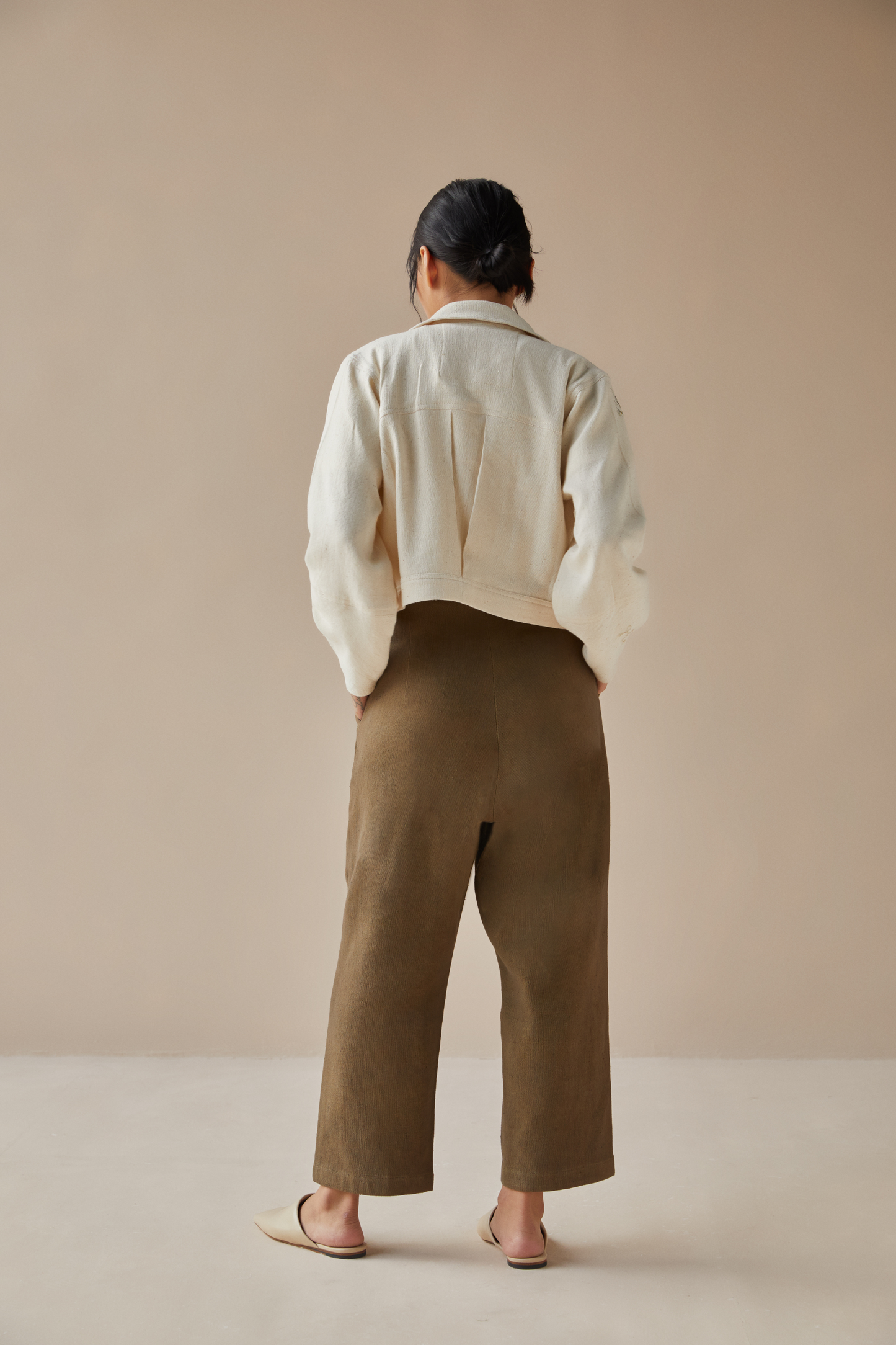 Wildflower Oasis handwoven organic cotton crop jacket