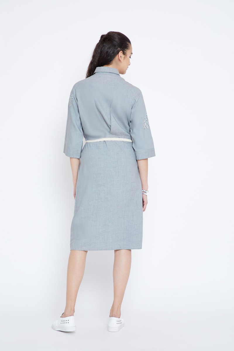 Grey Paradise hemp dress