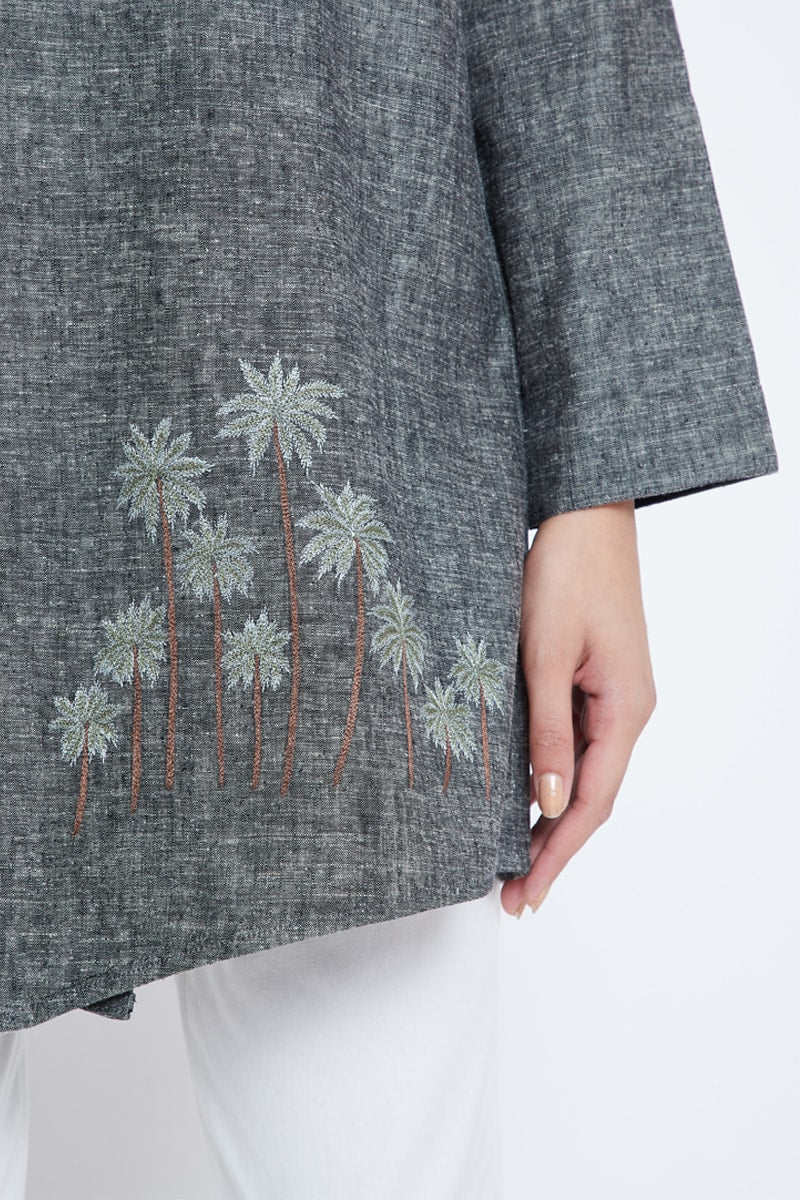 Palm the Day hemp denim jacket