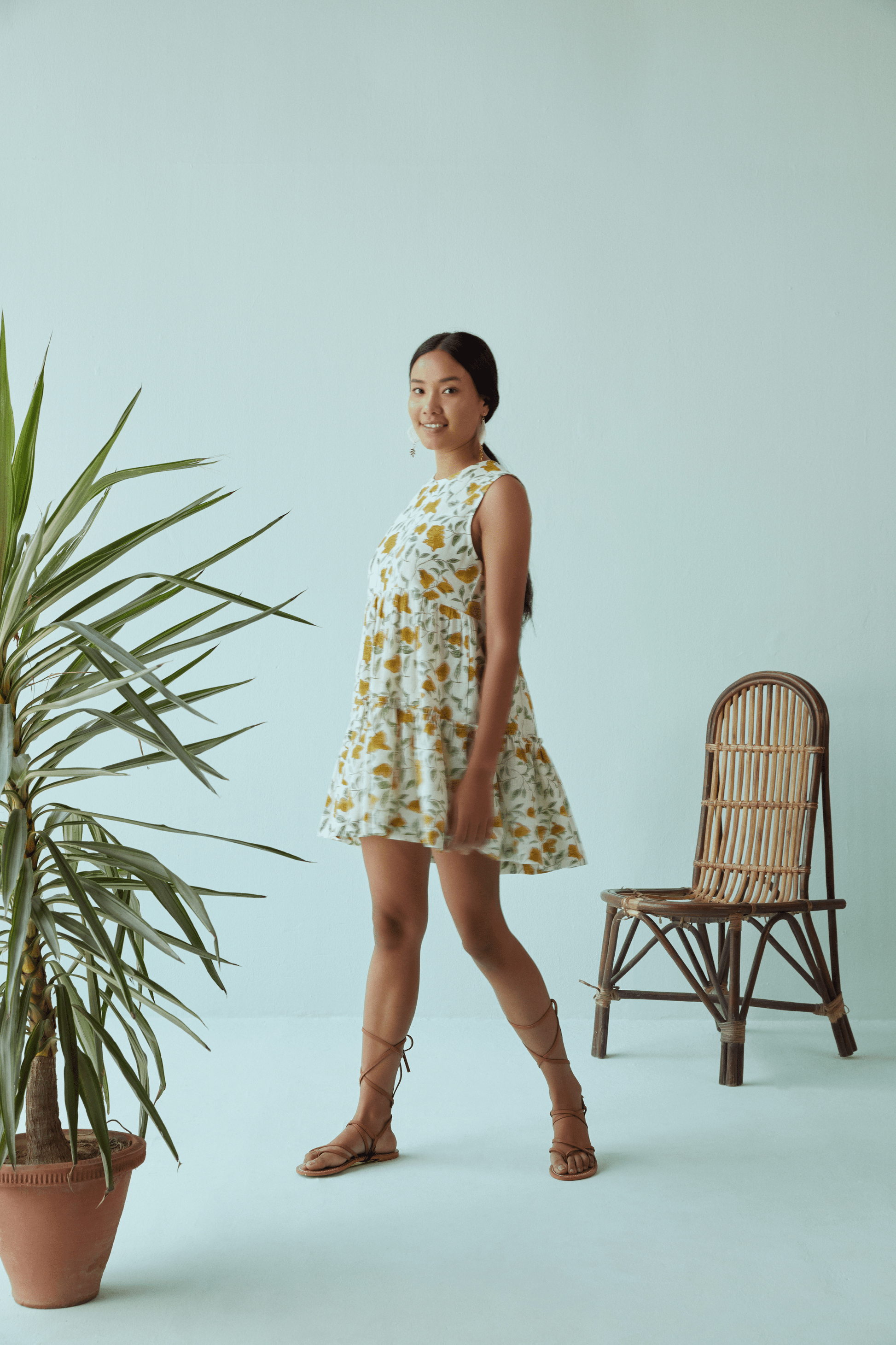 Island handspun handwoven organic cotton dress