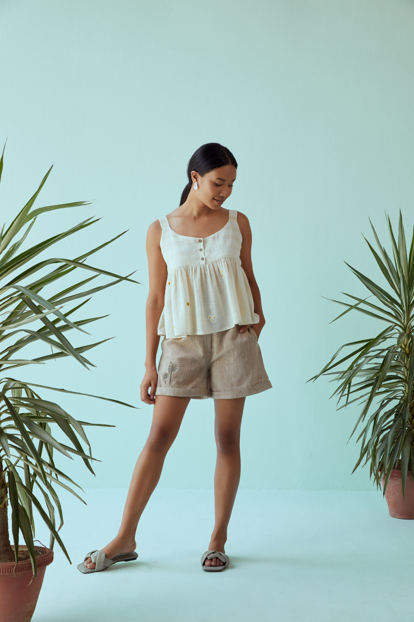 The Summery handwoven organic cotton top