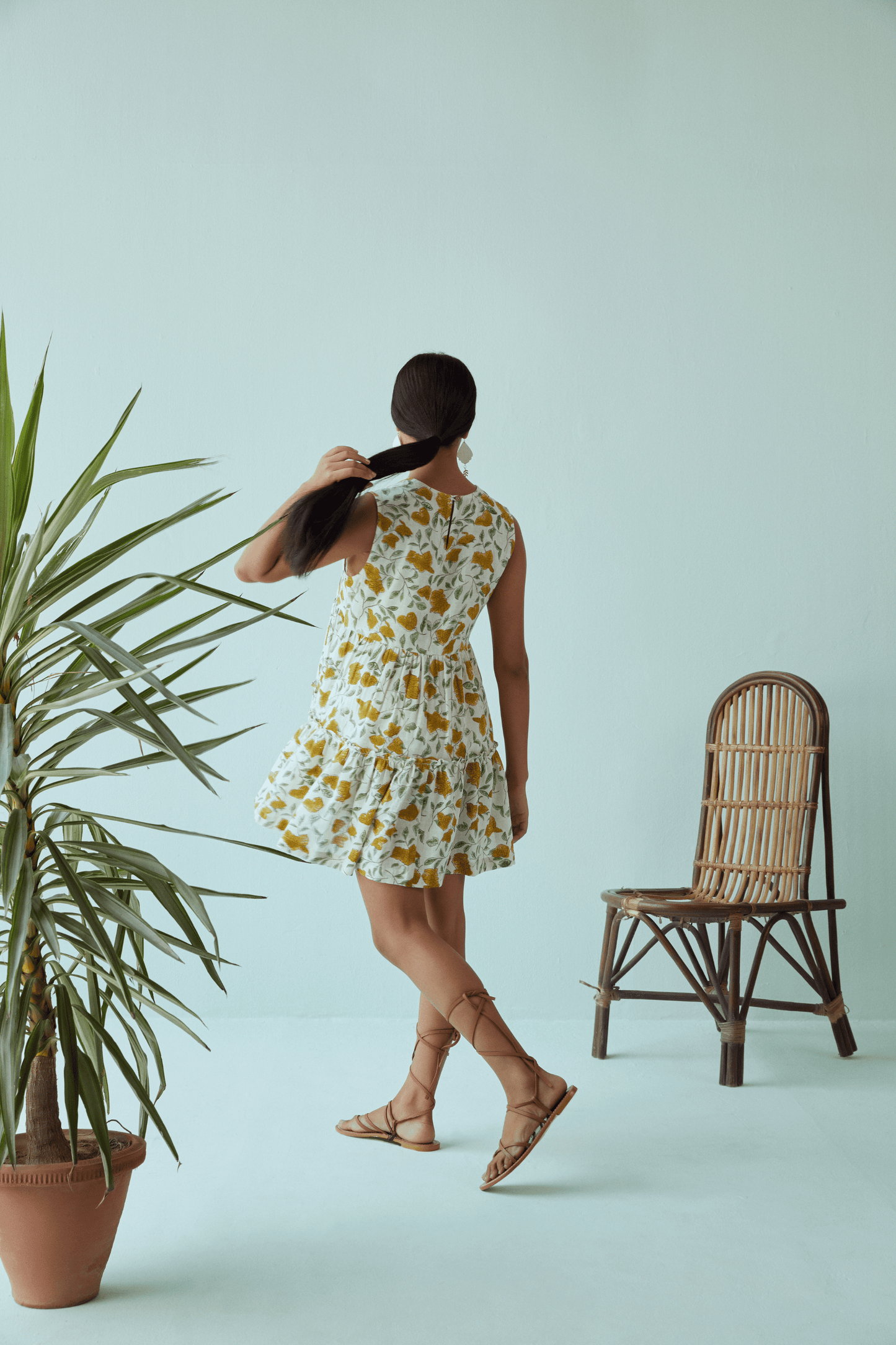 Island handspun handwoven organic cotton dress