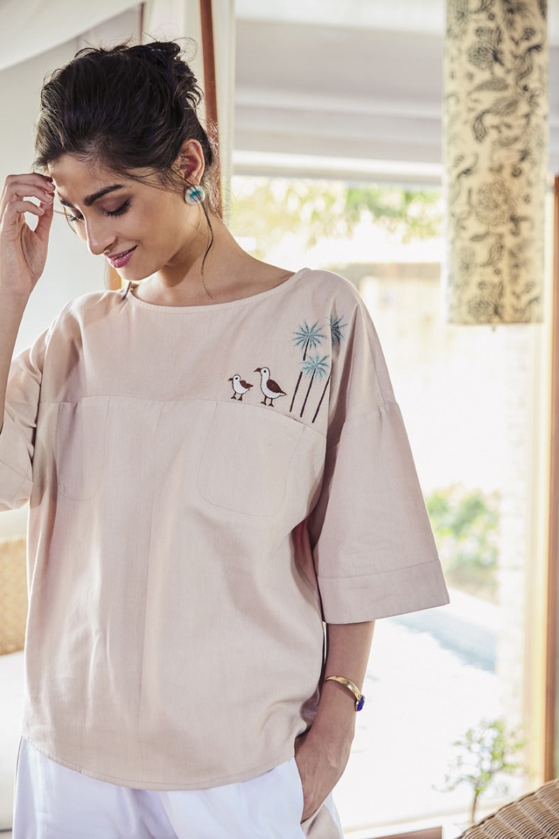 Happy as a Seagull organic cotton top