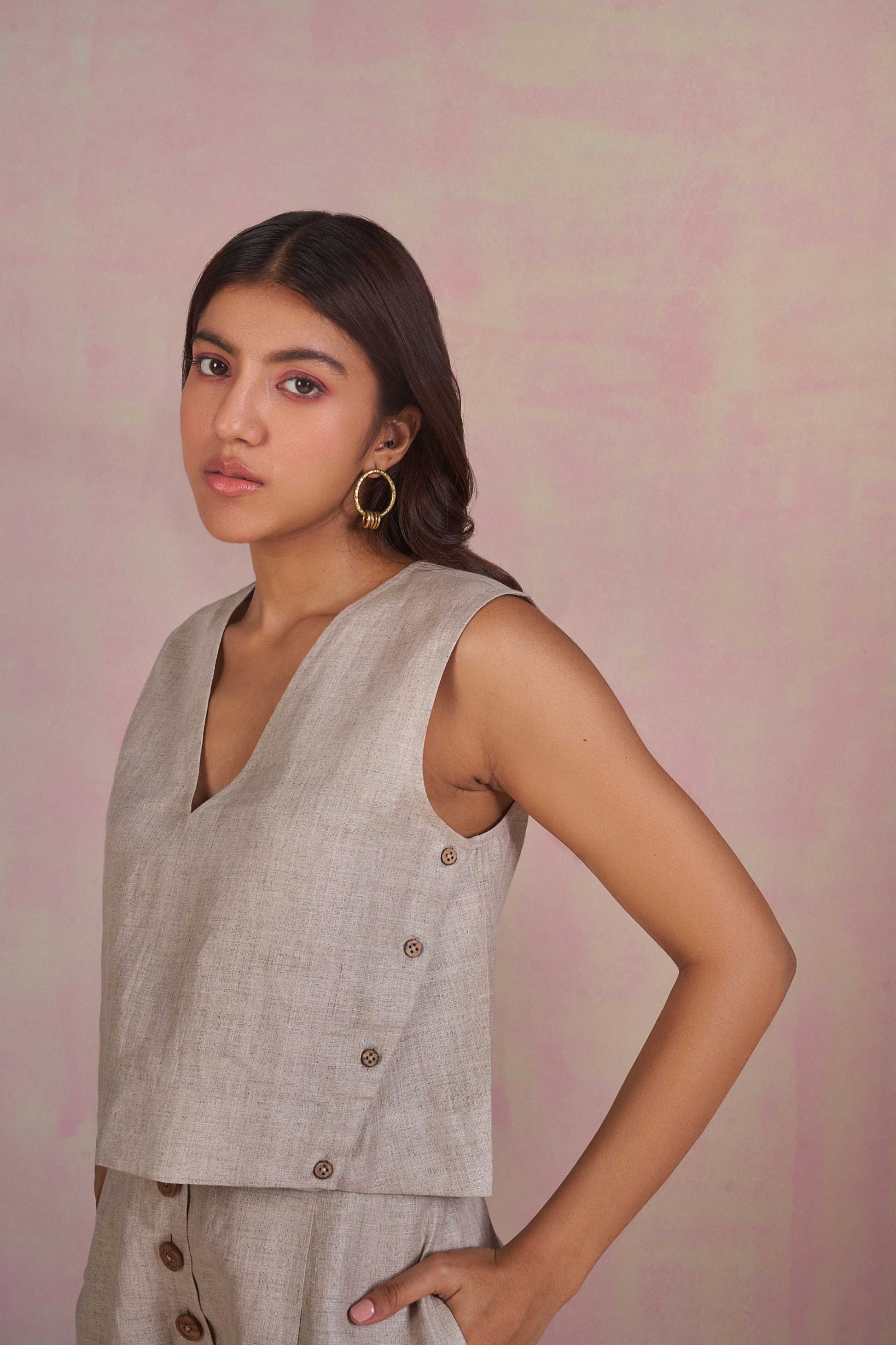 The Sandy hemp sleeveless top
