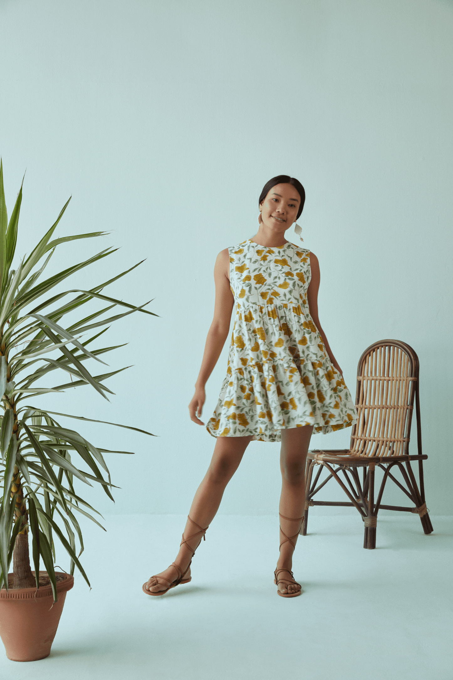 Island handspun handwoven organic cotton dress