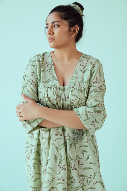 green mango lyocell kaftan dress