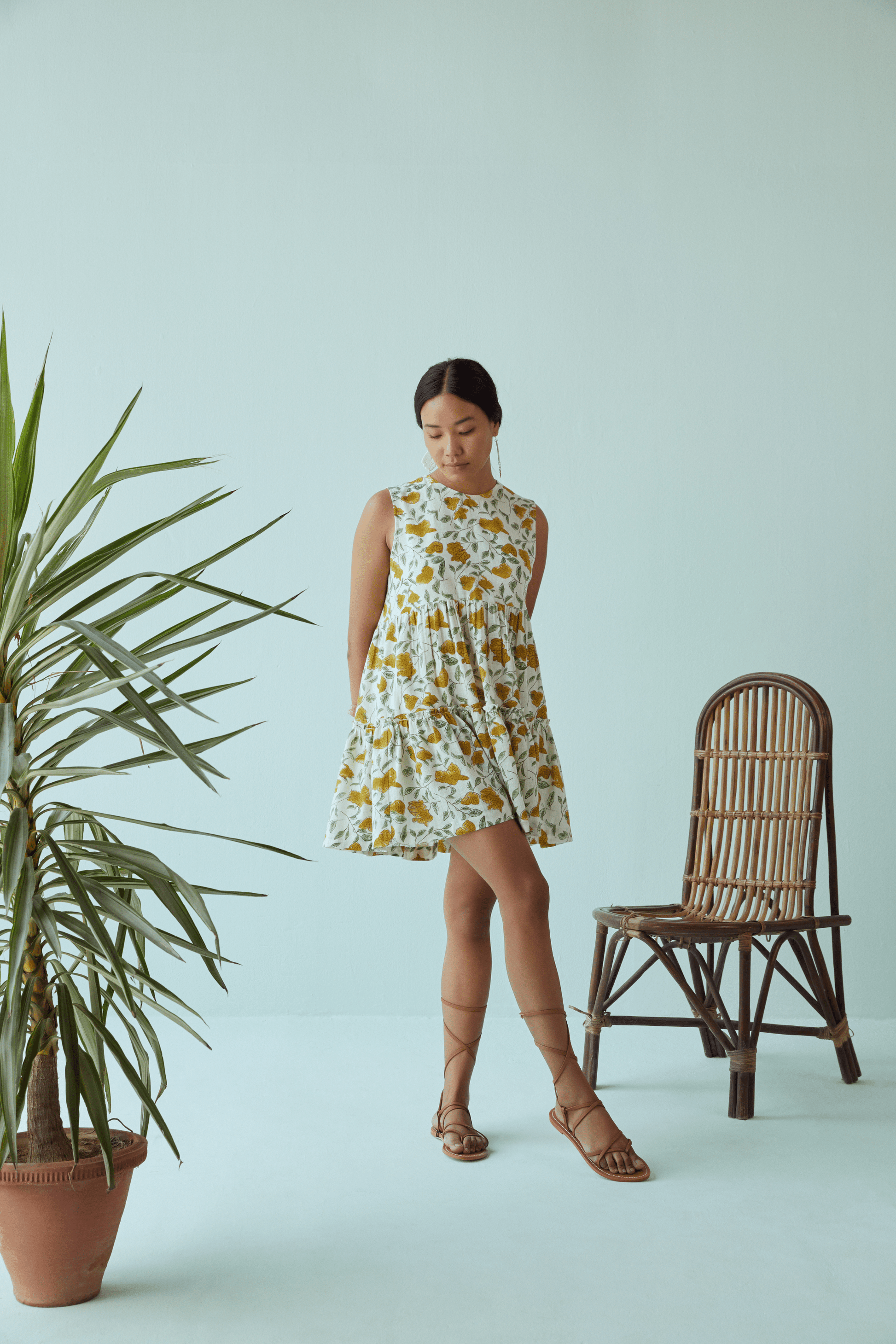 Island handspun handwoven organic cotton dress