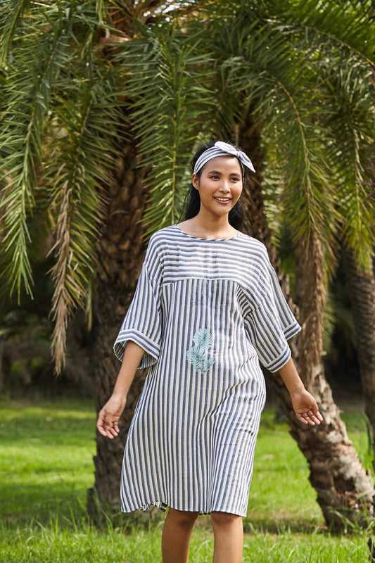 Sunday stripe organic cotton dress