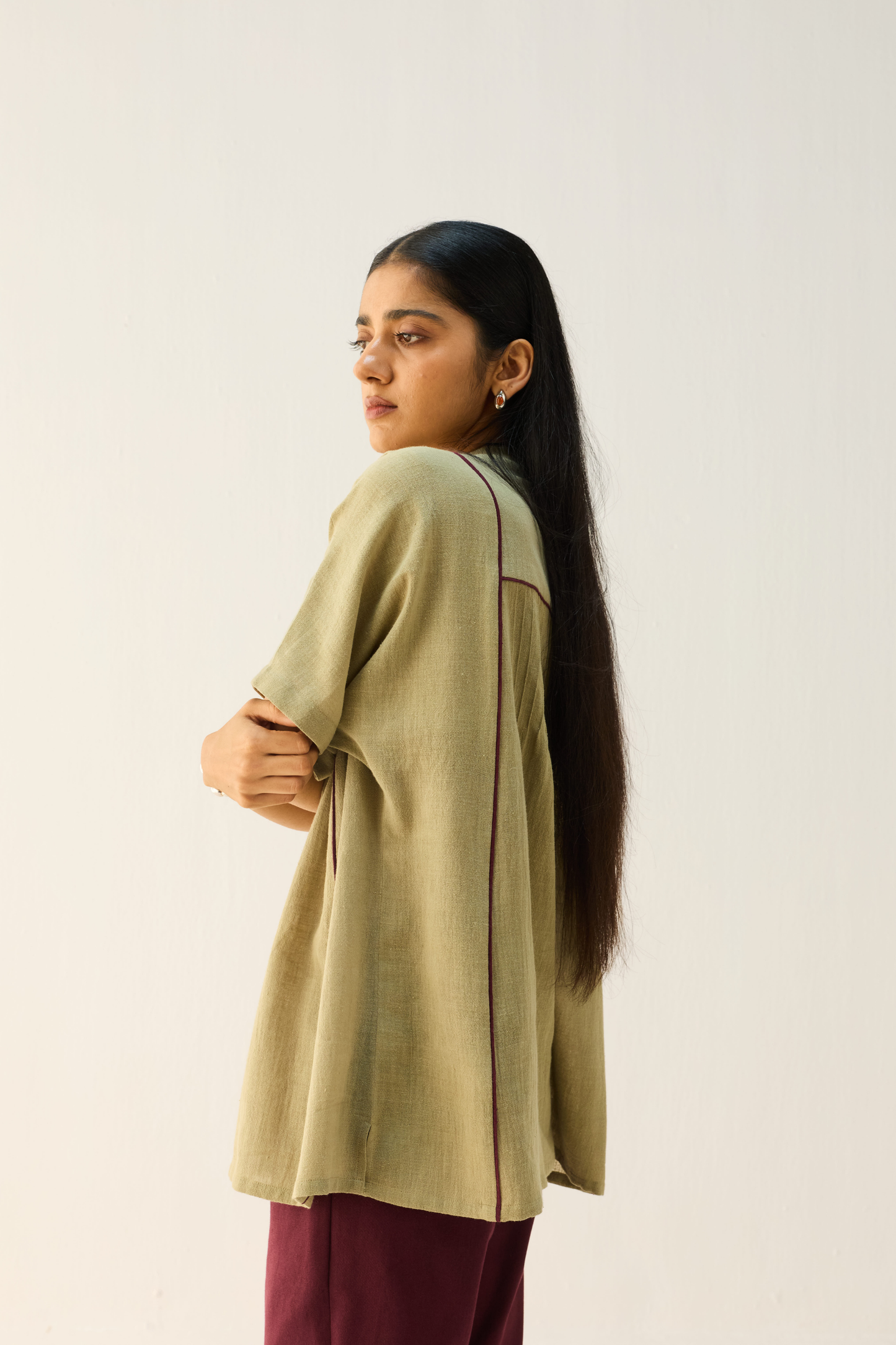 Bold Heart Handspun Handwoven Organic Cotton Shirt