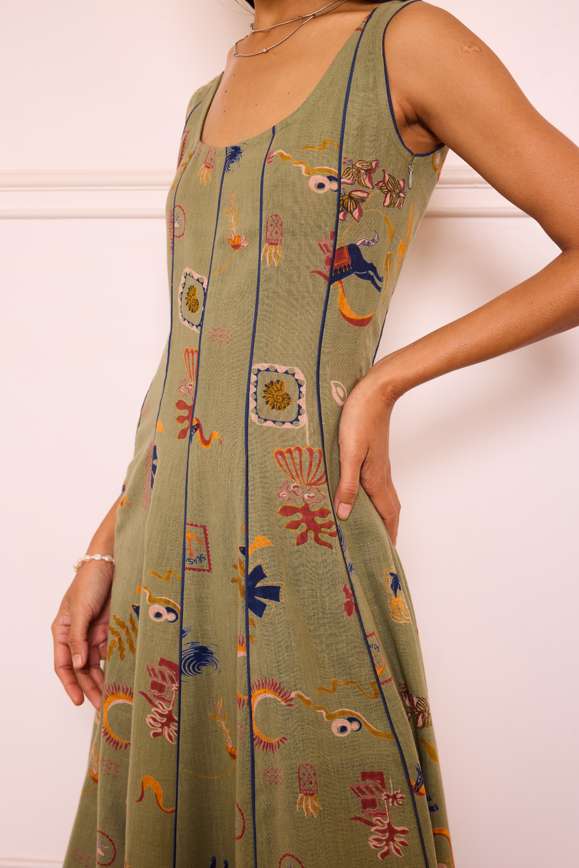 Bold Nights Handspun Handwoven Organic Cotton Maxi Dress