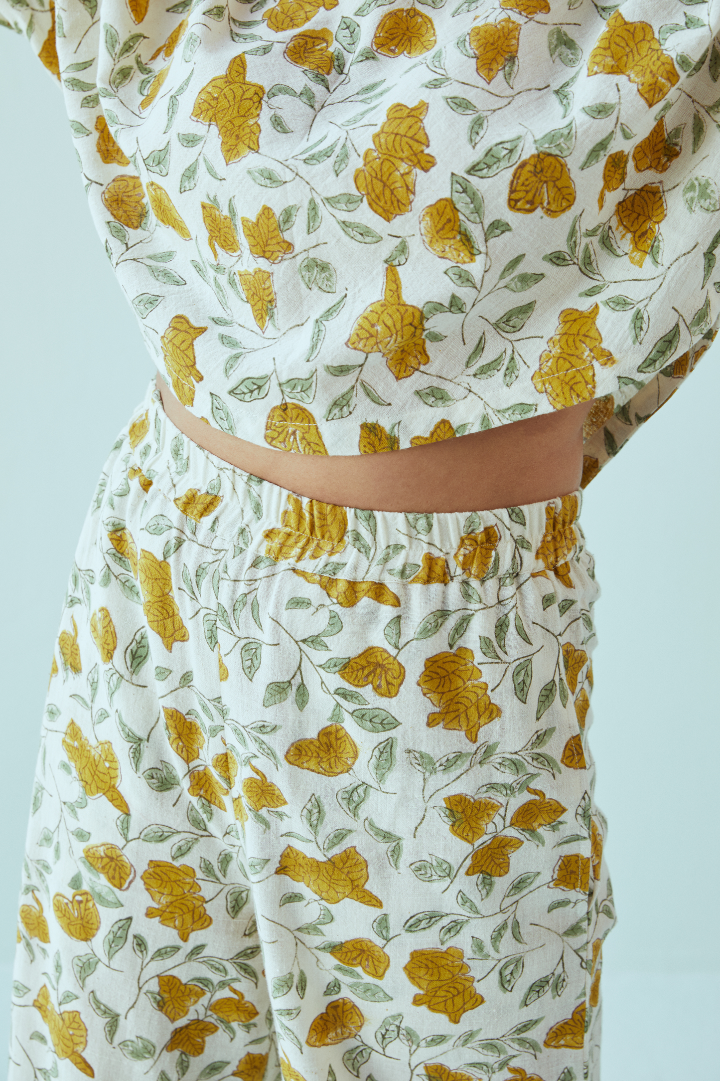 Bougainvillea Blooms handwoven organic cotton trousers