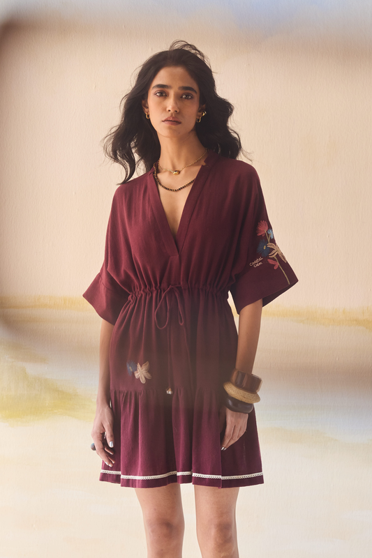 Coastal Bloom Handspun Handwoven Organic Cotton Dress