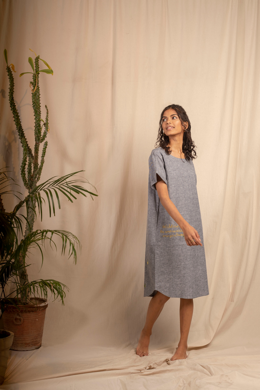 corricella hemp denim shift dress