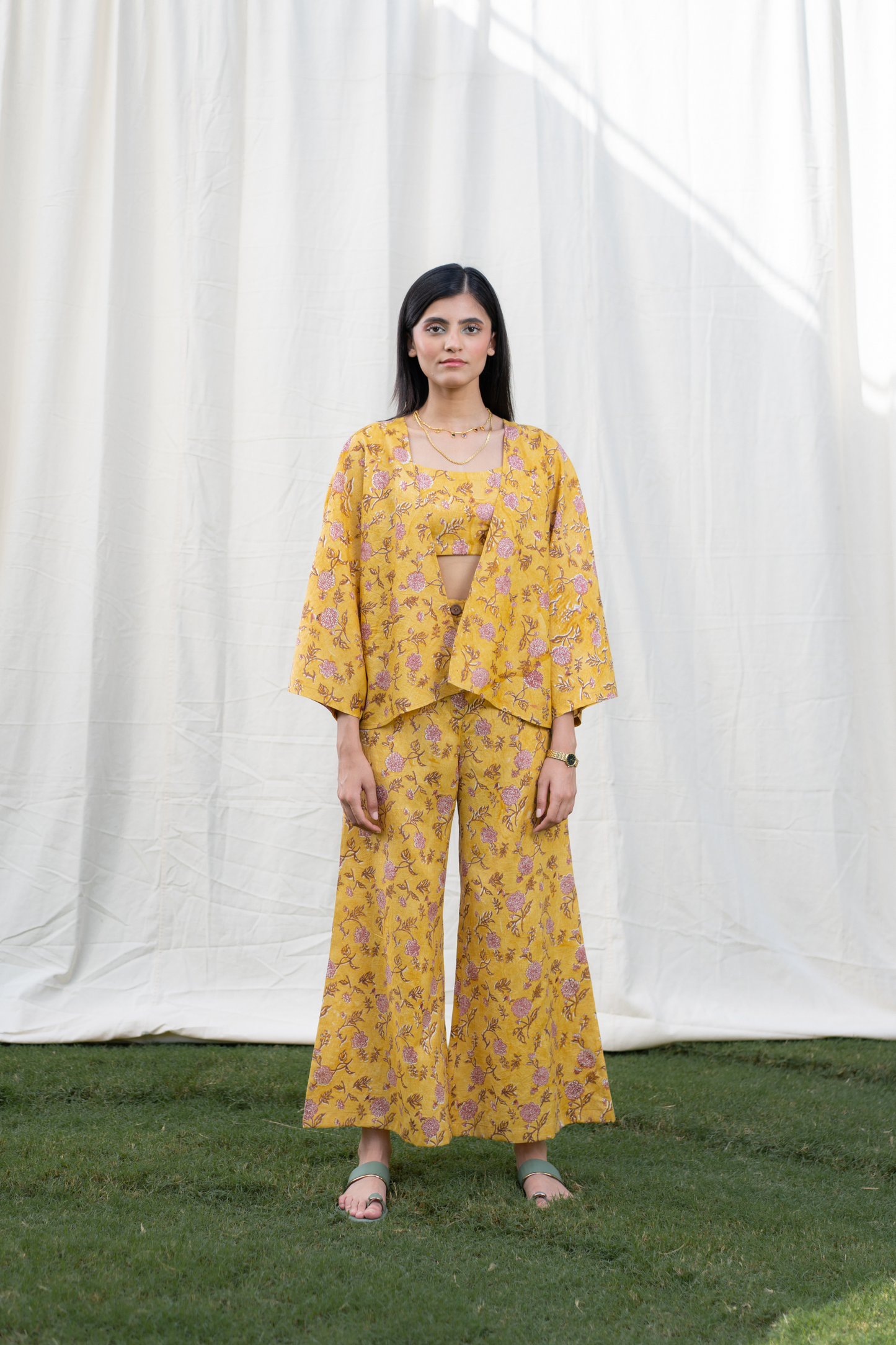 Dahlia Days silk cape gilet