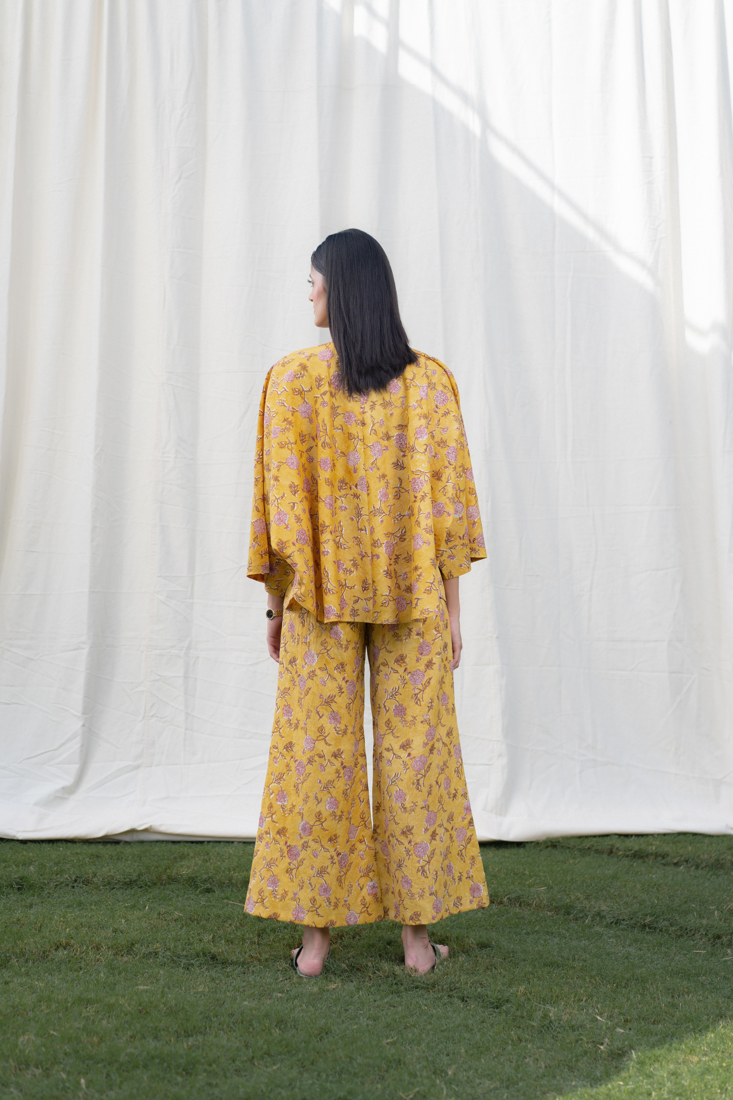 Dahlia Days silk cape gilet