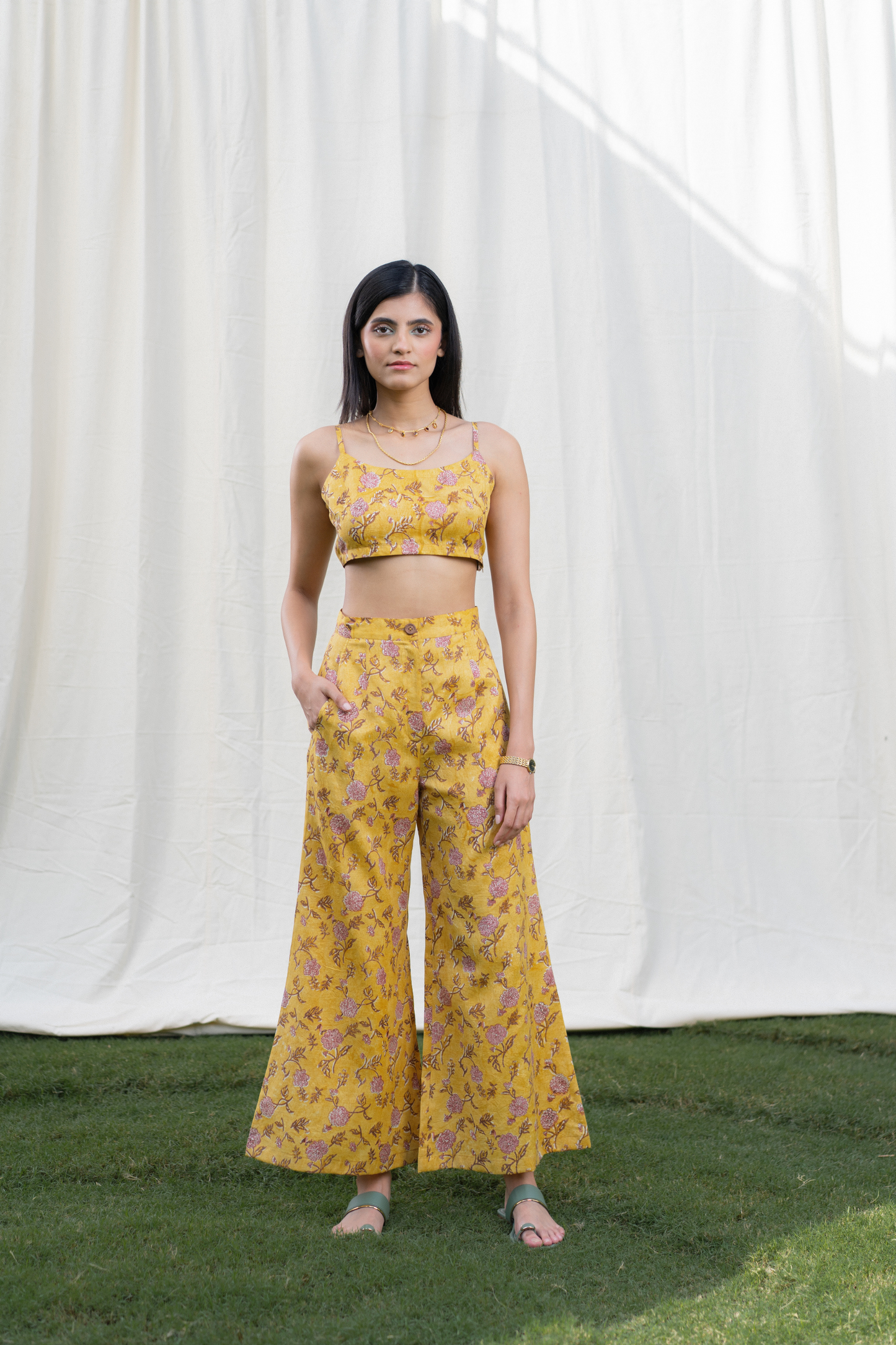 Dahlia Days silk trousers
