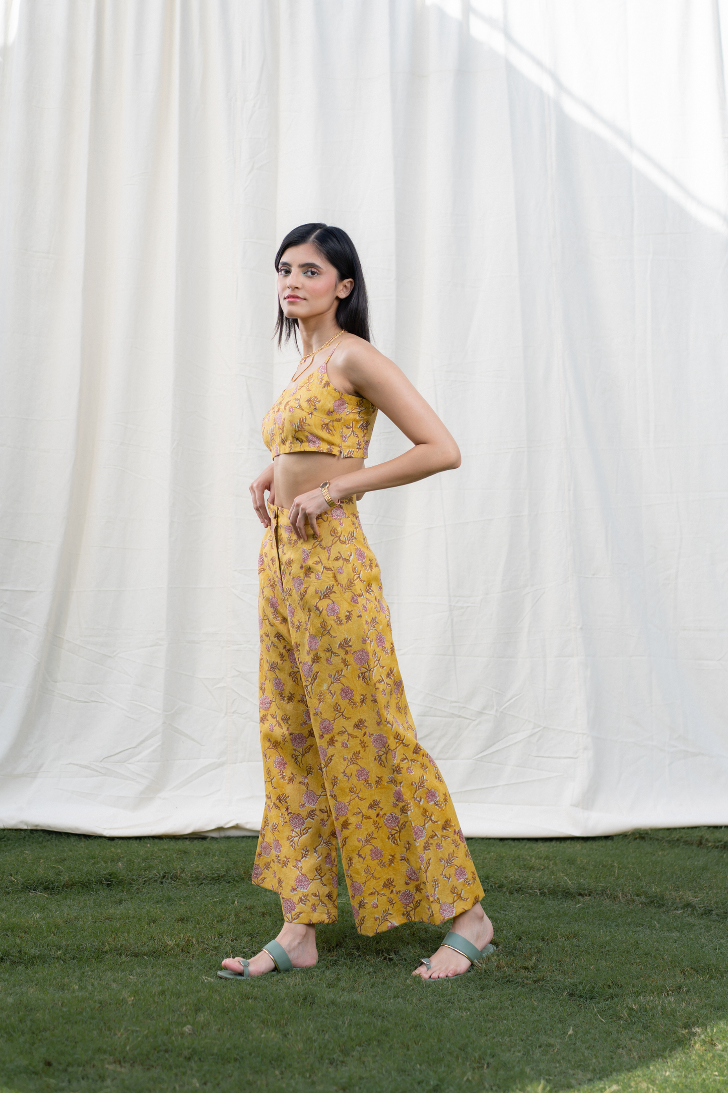 Dahlia Days silk trousers