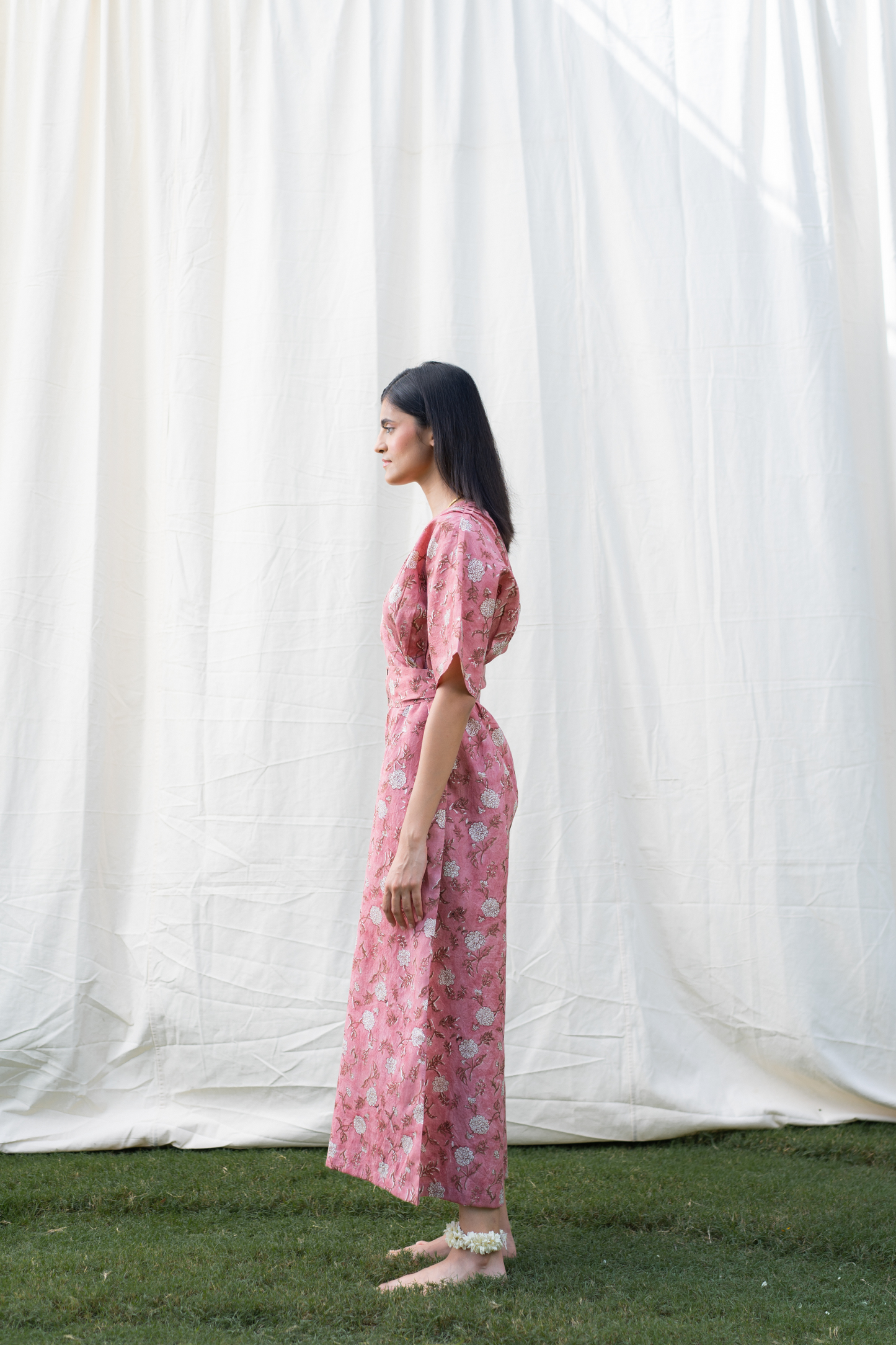 Dahlia Pink silk jumpsuit