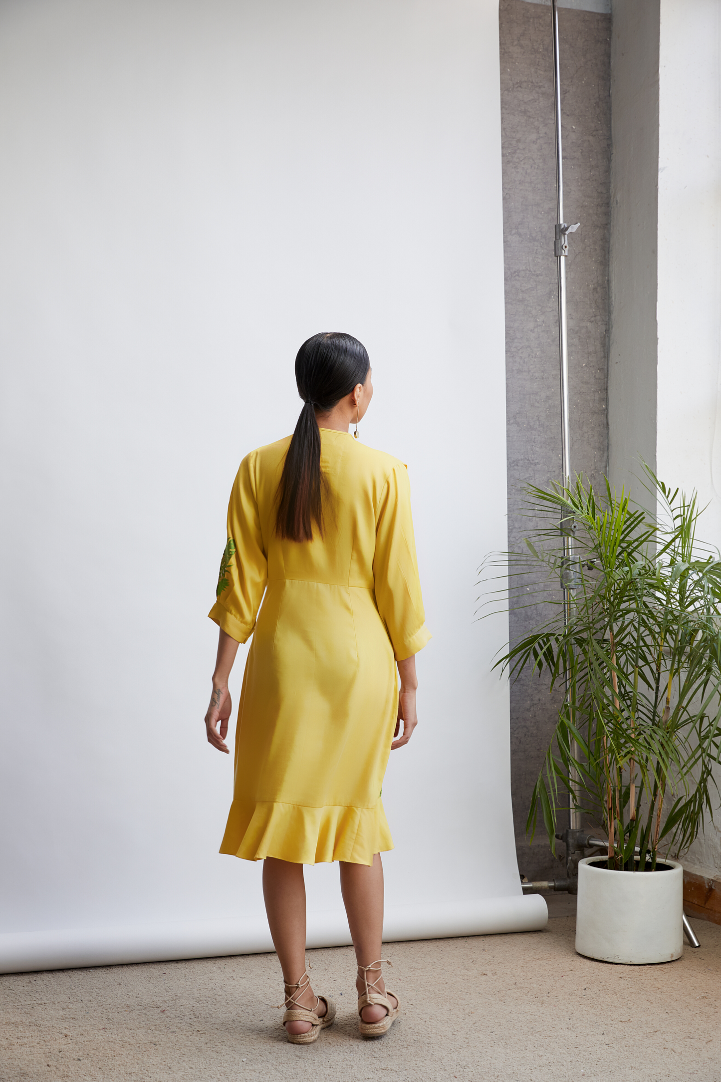 Dusk v-neck tencel dress