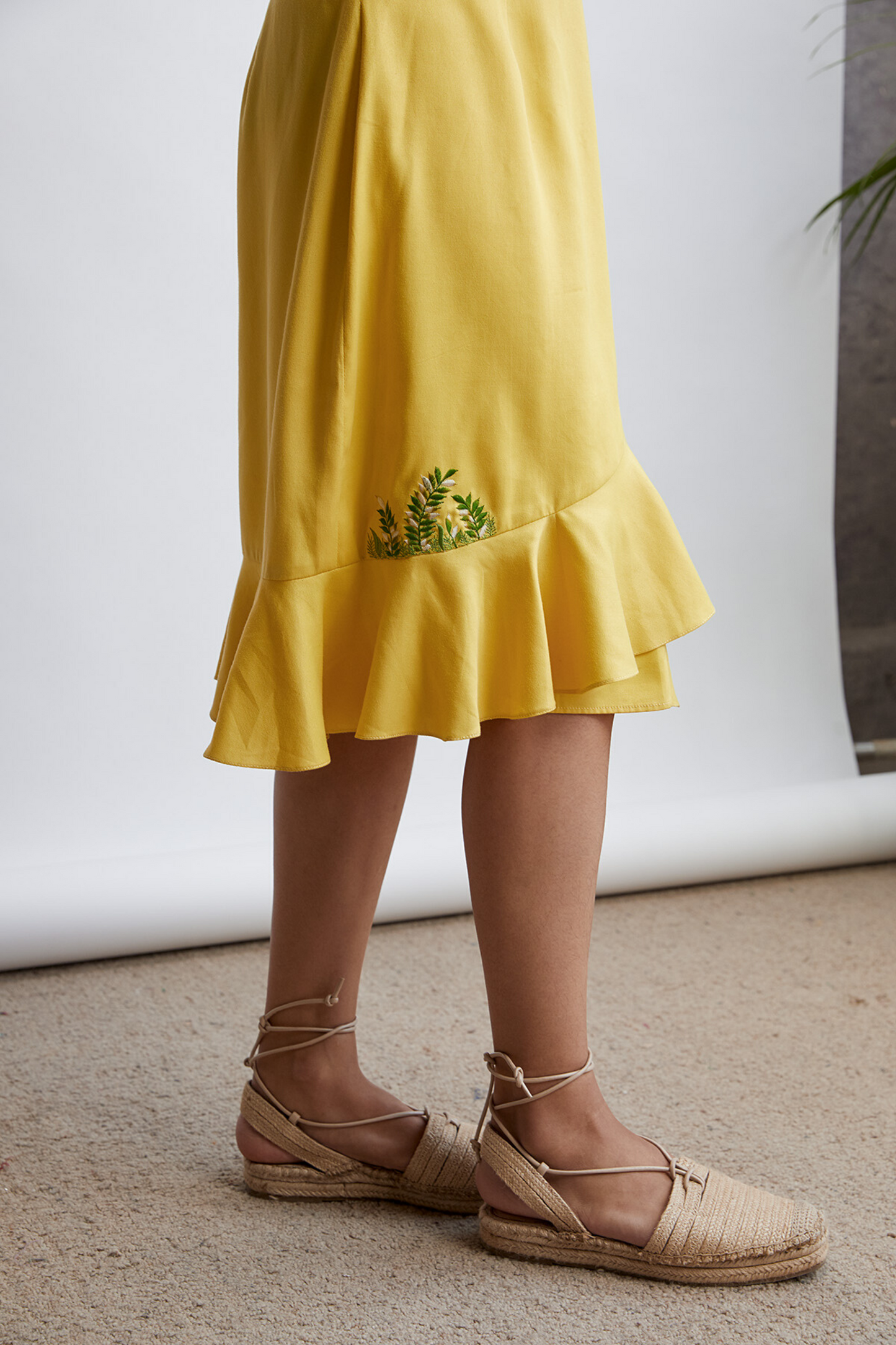 Dusk v-neck tencel dress