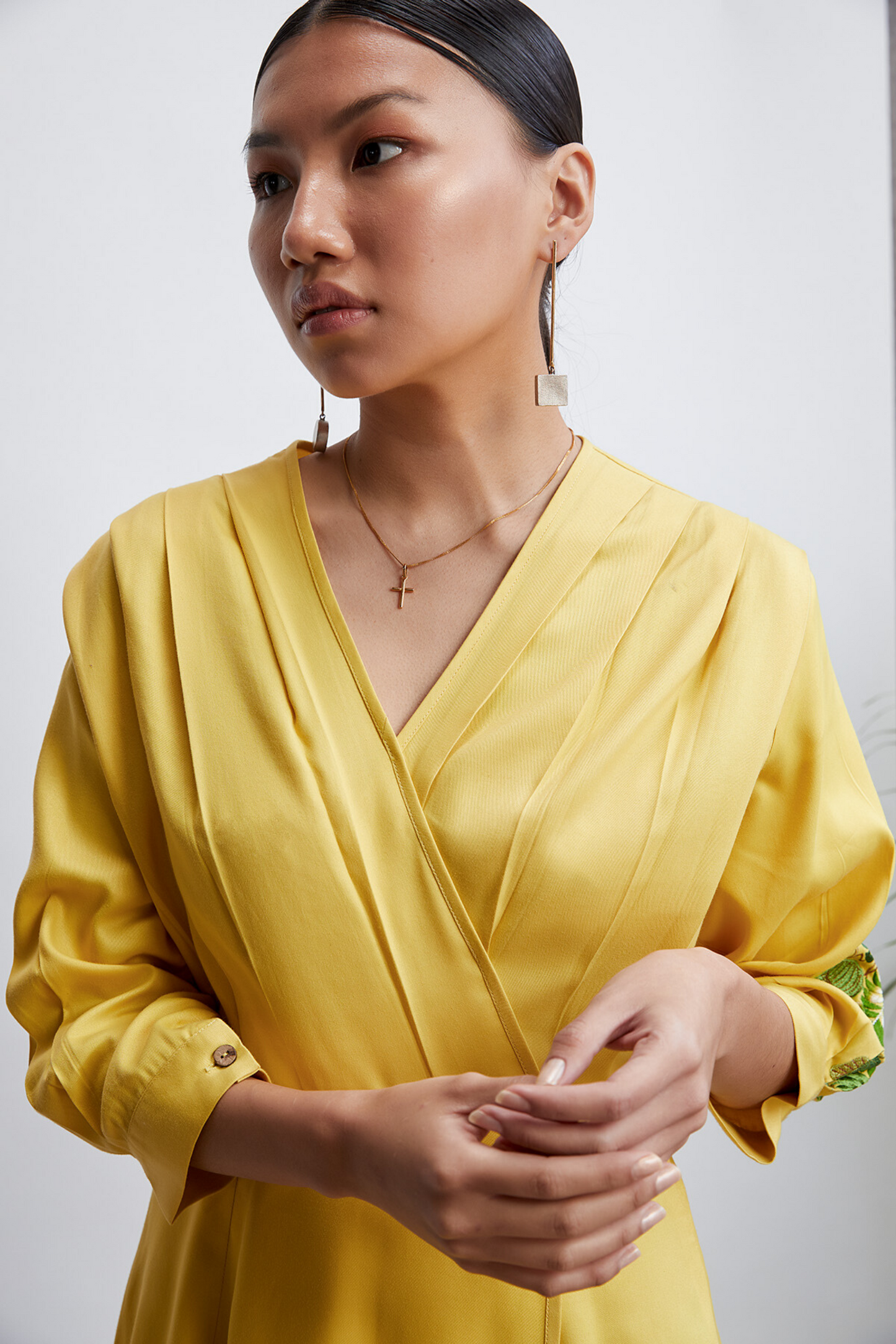 Dusk v-neck tencel dress
