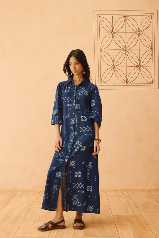 Everyday Heirloom Handspun Handwoven Organic Cotton Maxi Dress