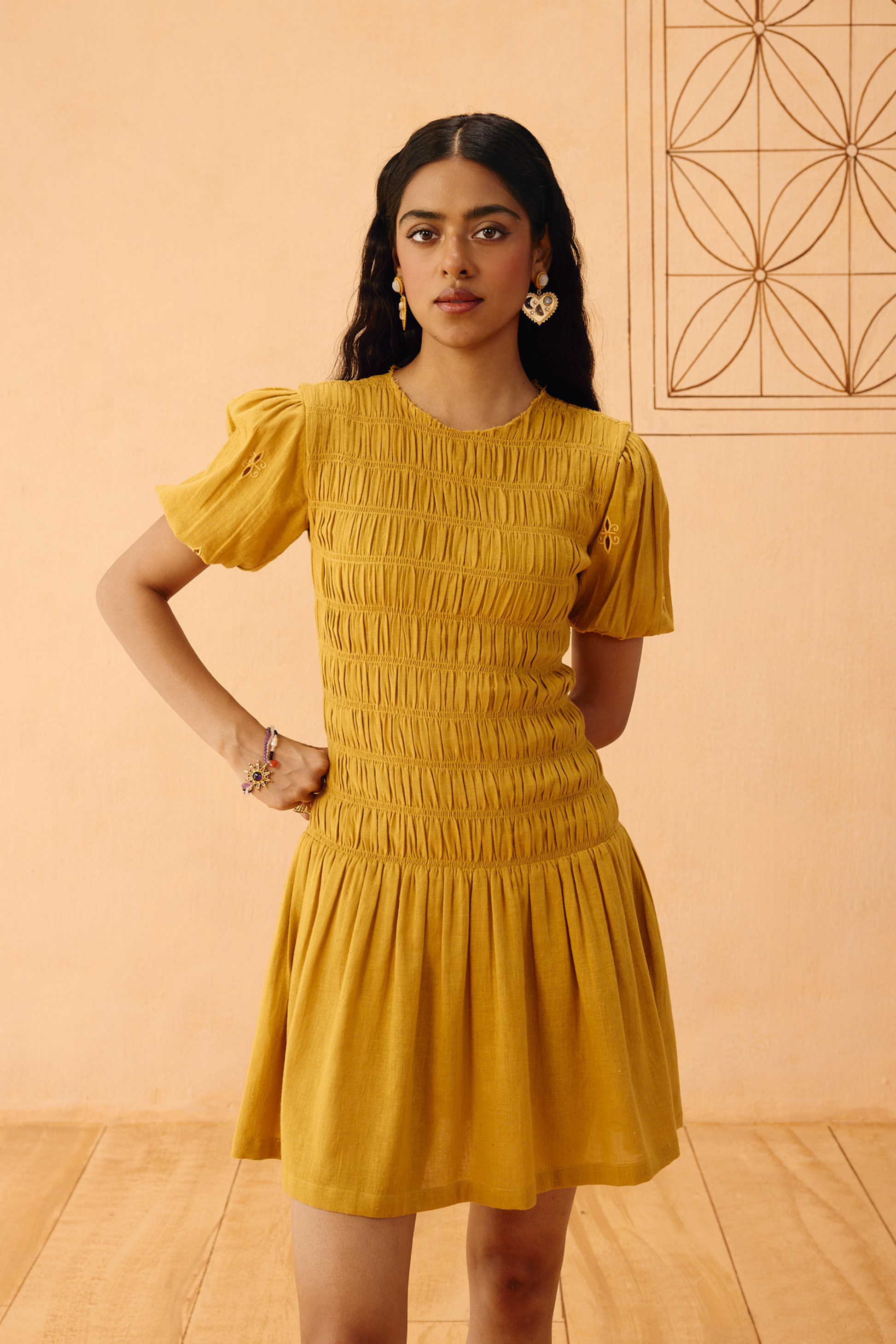 Golden Glow Kala Cotton Dress | SUI Sui - US Golden Glow Kala Cotton Dress | SUI Sui - US