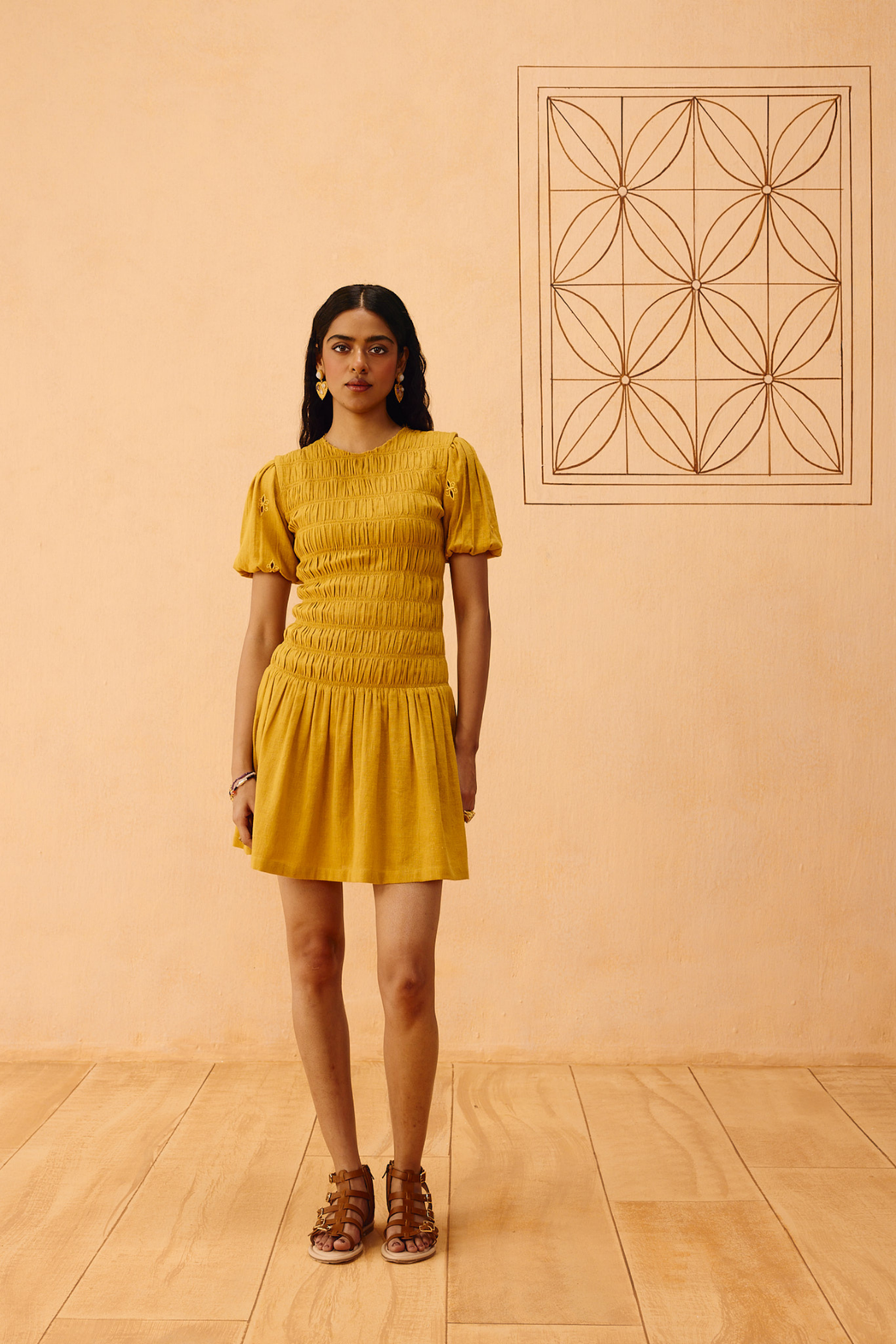 Golden Glow Kala Cotton Dress