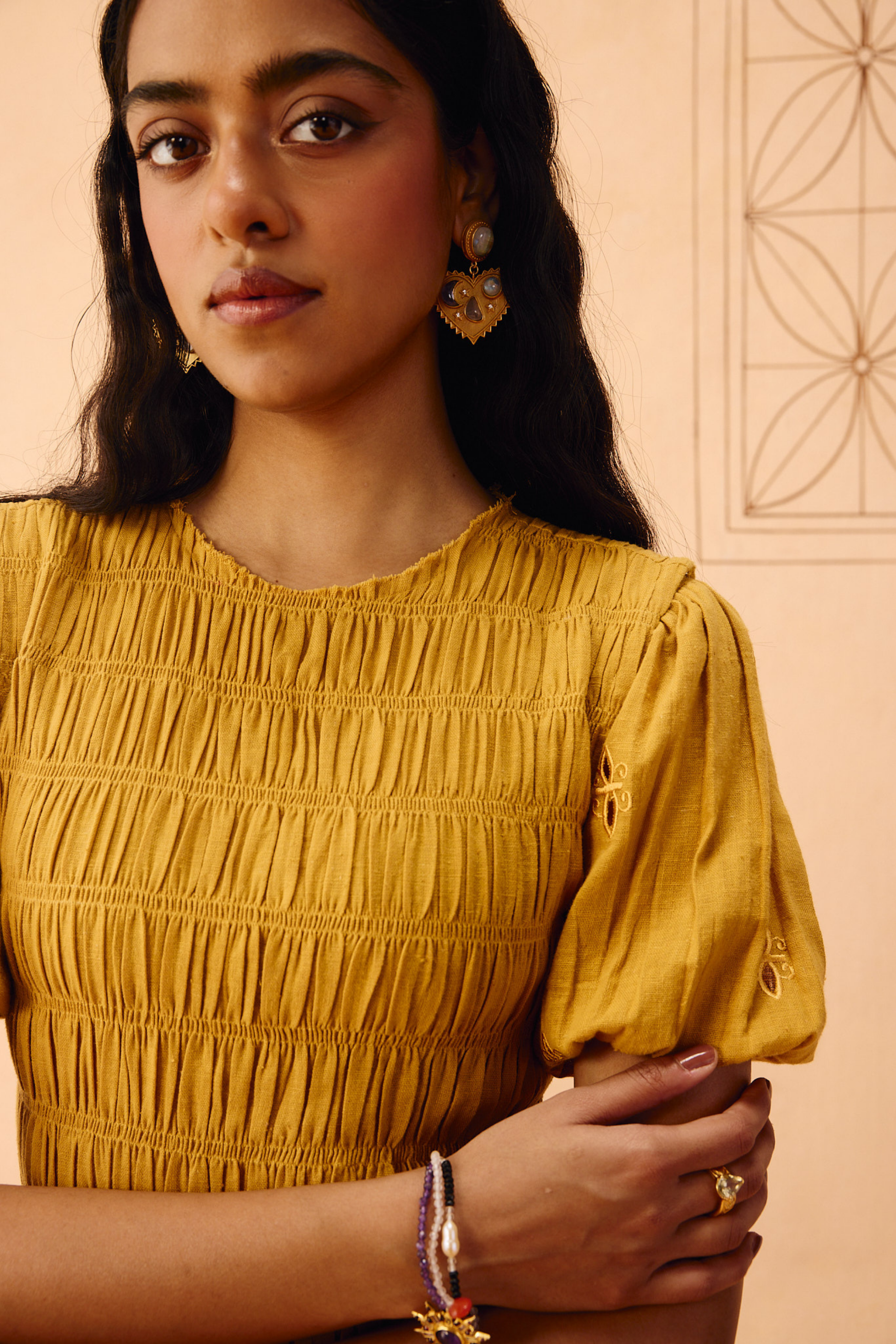 Golden Glow Kala Cotton Dress | SUI Sui - US Golden Glow Kala Cotton Dress | SUI Sui - US
