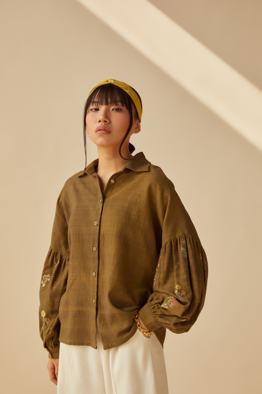 Green Garden handwoven organic cotton shirt