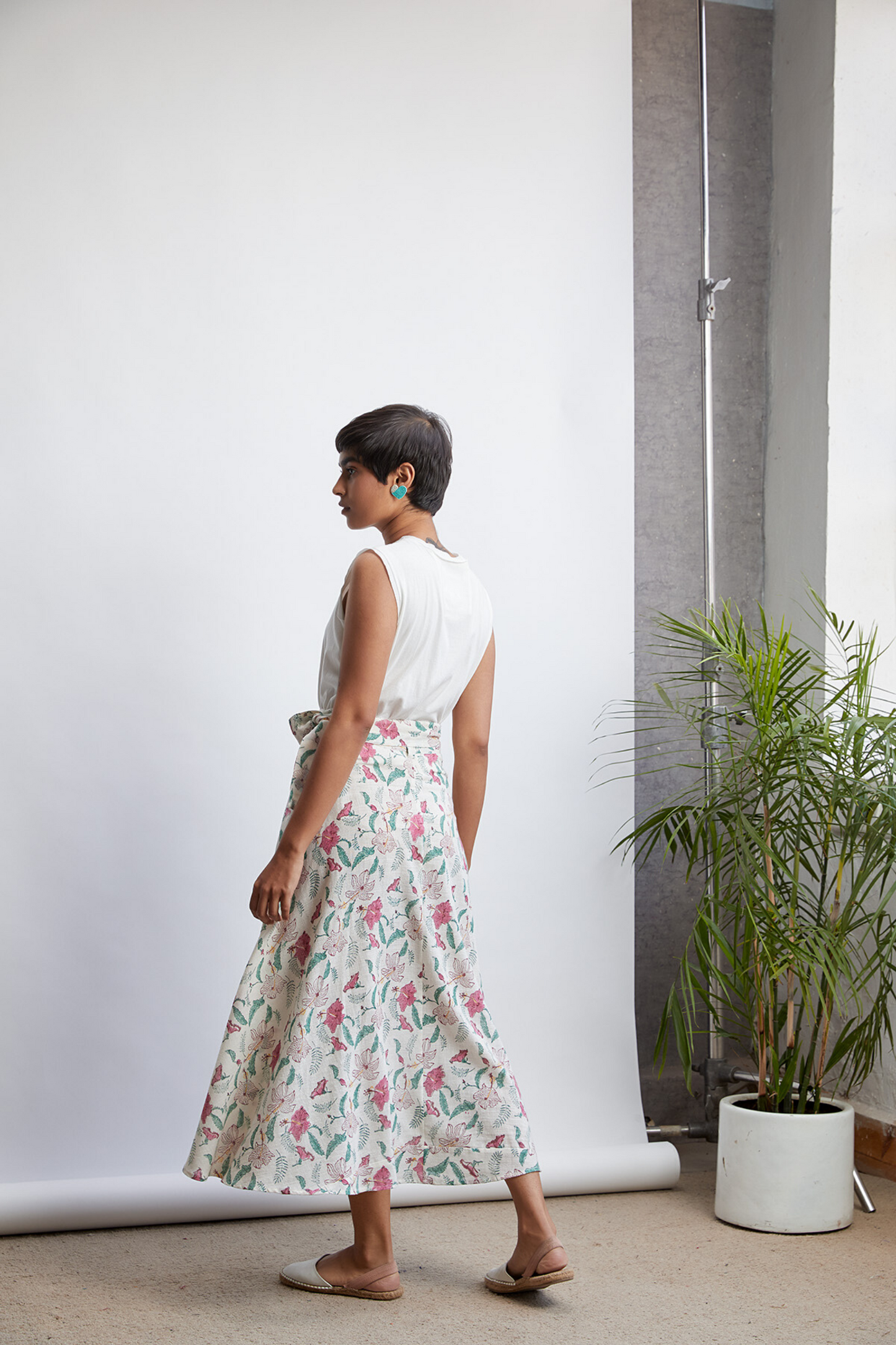 Hibiscusy Summer handwoven organic cotton skirt