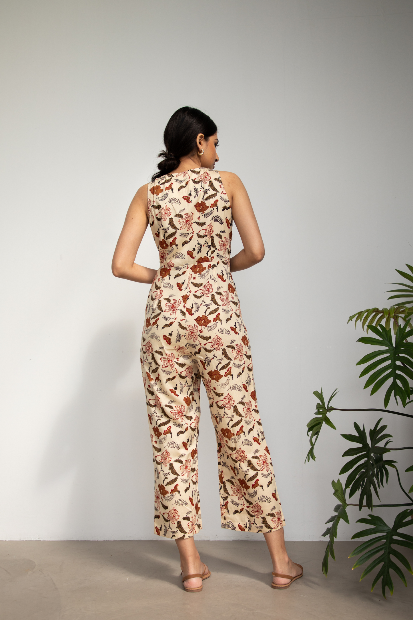 Hibiscusy Tropical tencel jumpsuit