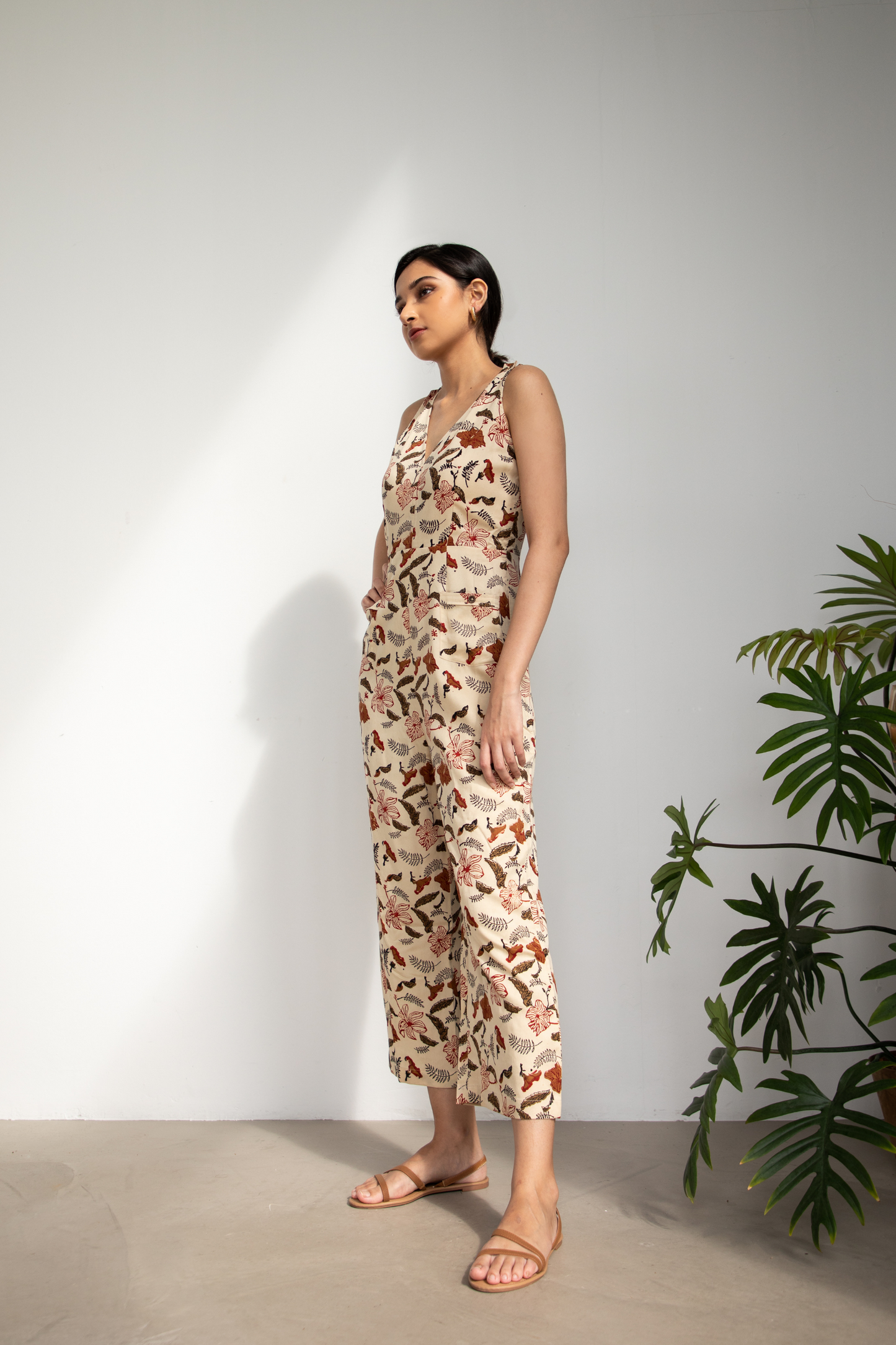 Hibiscusy Tropical tencel jumpsuit