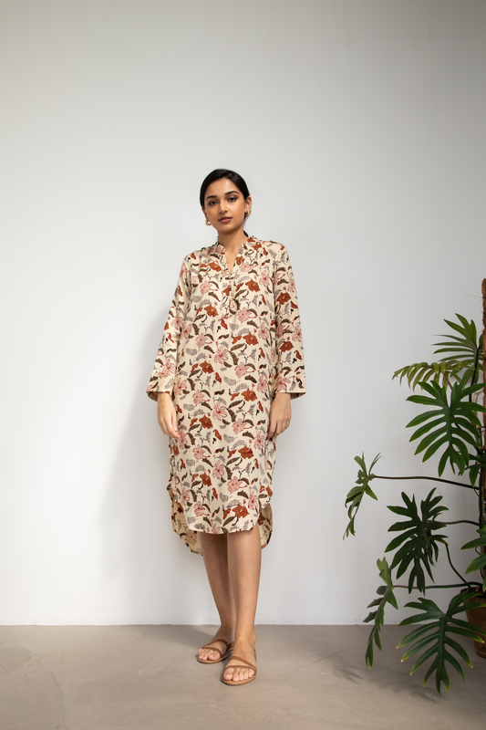 Hibiscusy natural dyed kurta