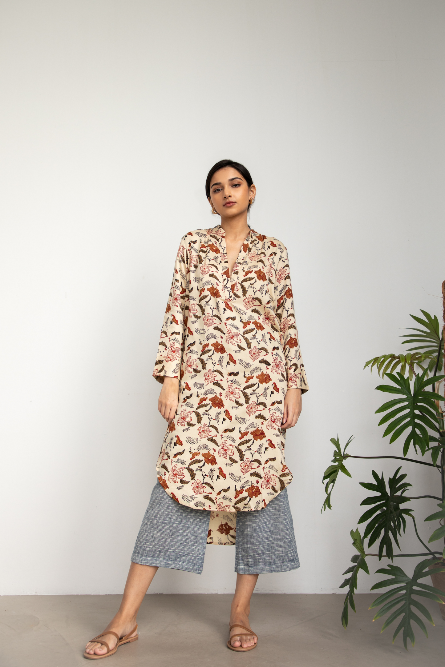 Hibiscusy natural dyed kurta