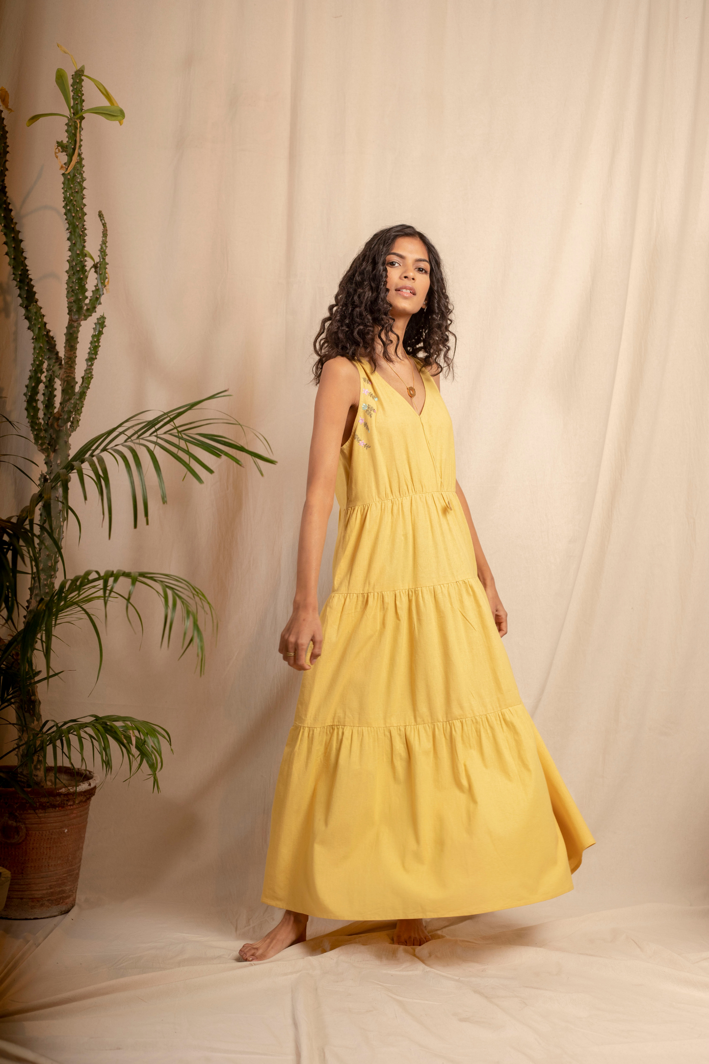  Sui | IL SOLE embroidered, herbal-dyed recycled fabric maxi dress from Granita Summer Collection 2019