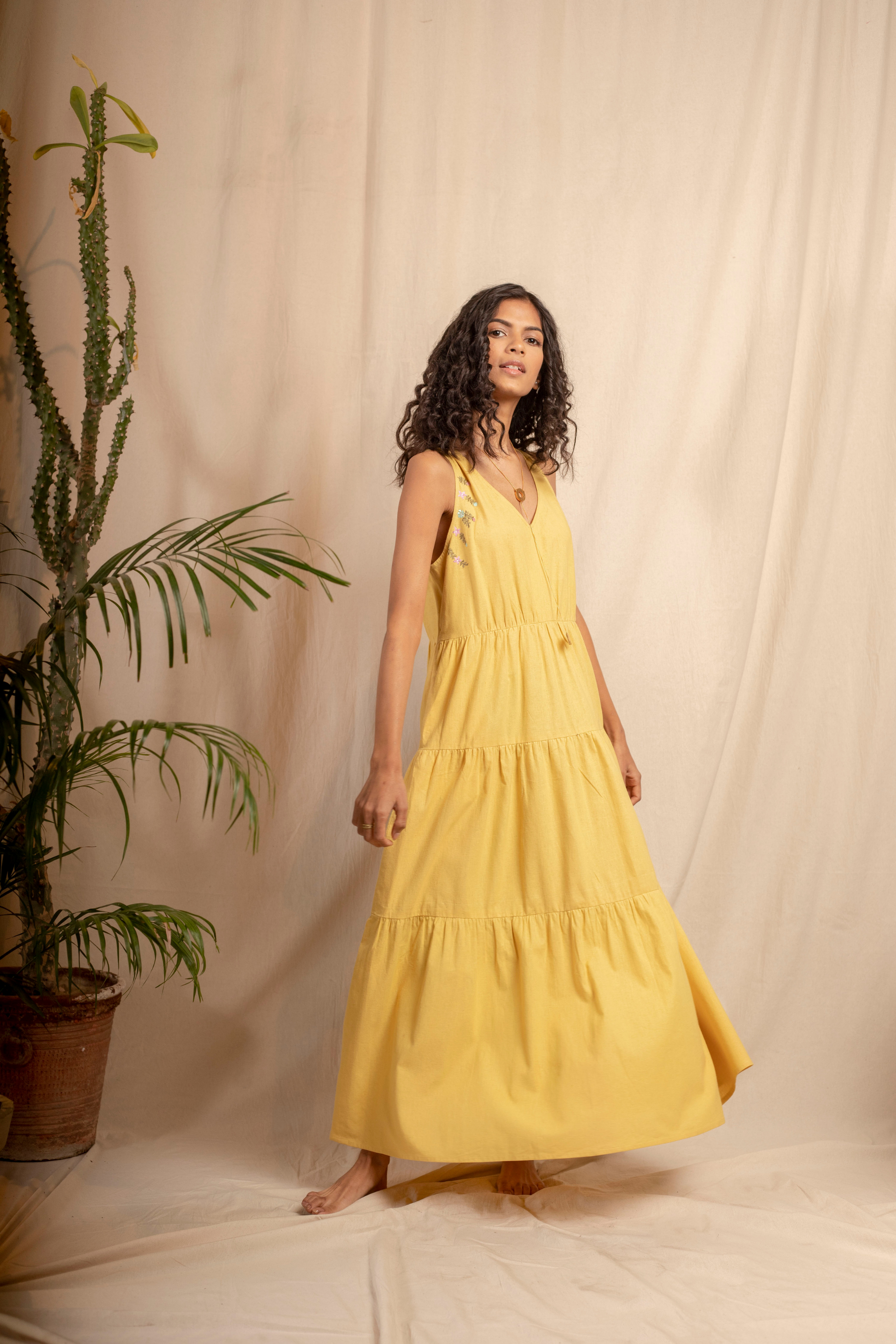 Sui | IL SOLE embroidered, herbal-dyed recycled fabric maxi dress from Granita Summer Collection 2019