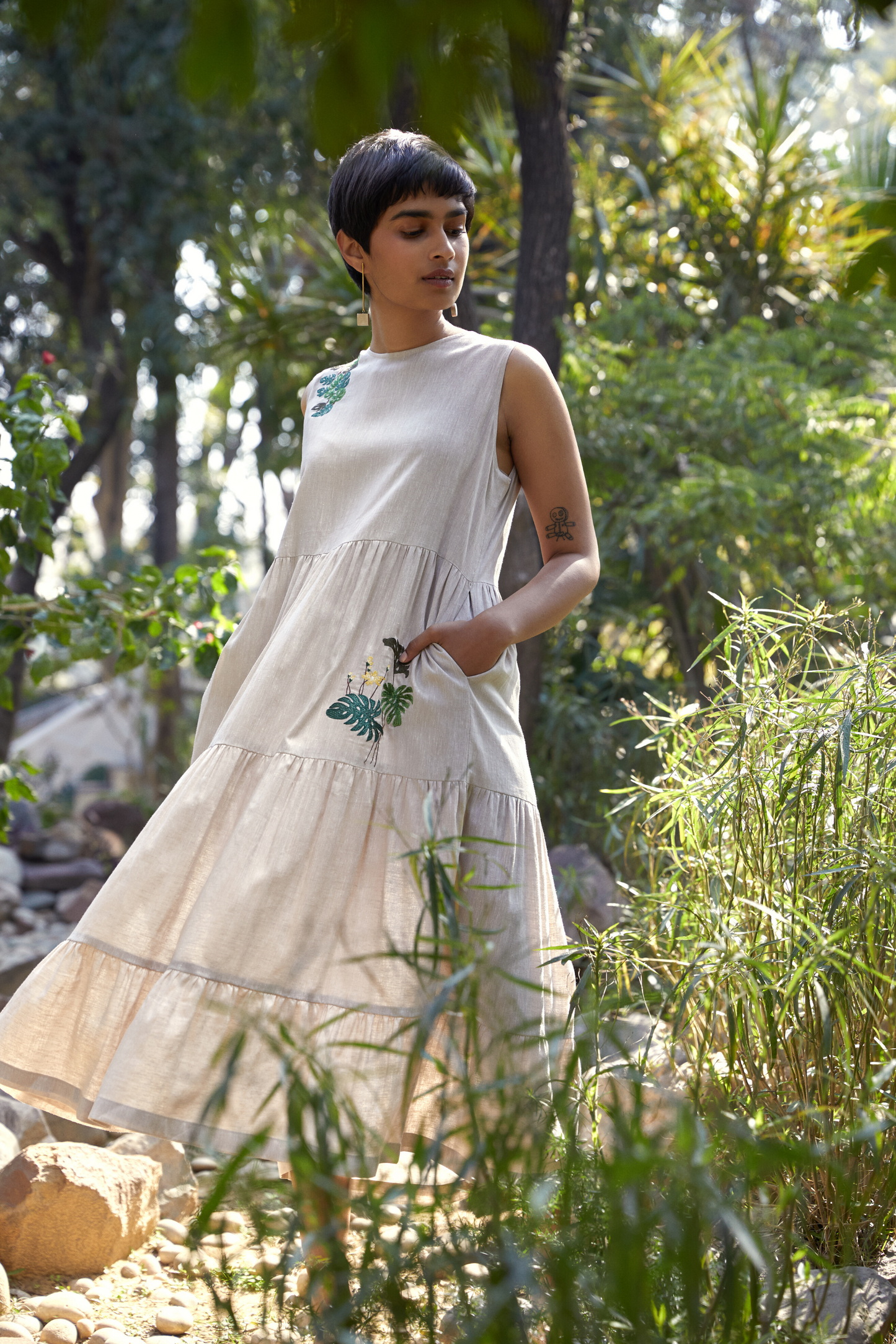 Island linen maxi dress