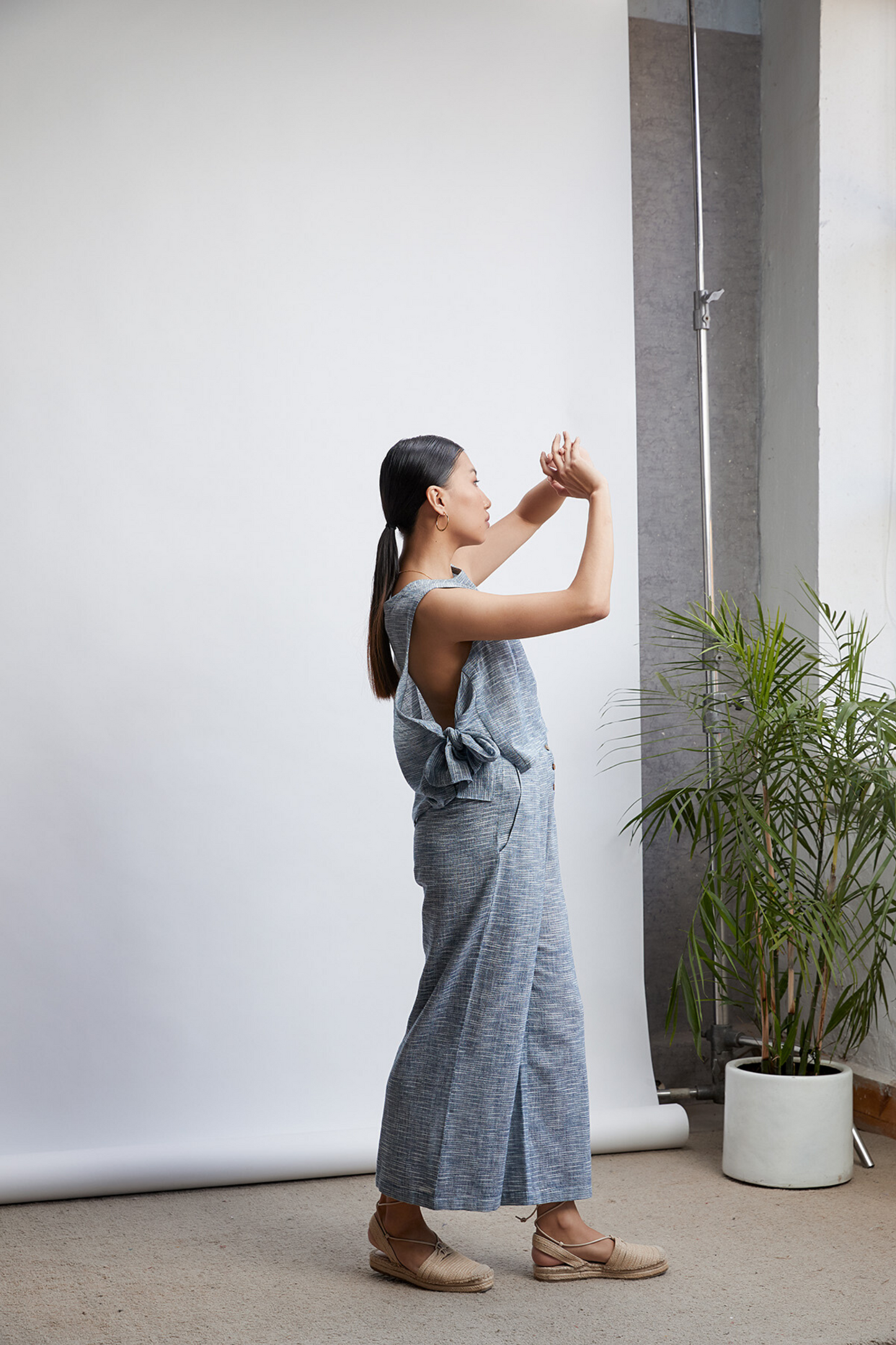 Knot It Up sleeveless handwoven organic cotton top
