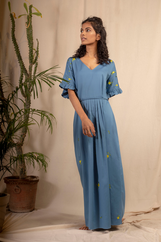  Sui | LEMON SKIES embroidered, herbal-dyed organic cotton maxi dress from Granita Summer Collection 2019