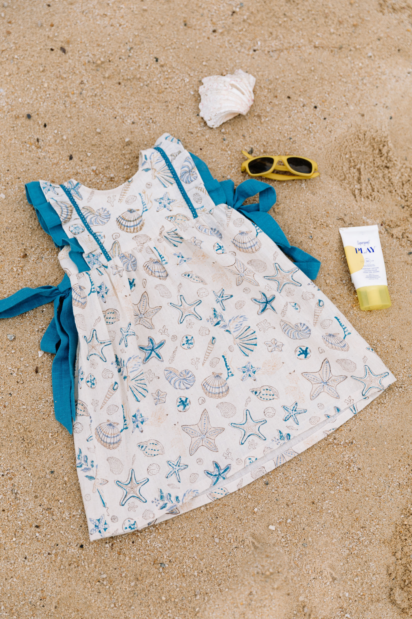 Marine Summer Handspun Handwoven Organic Cotton Dress