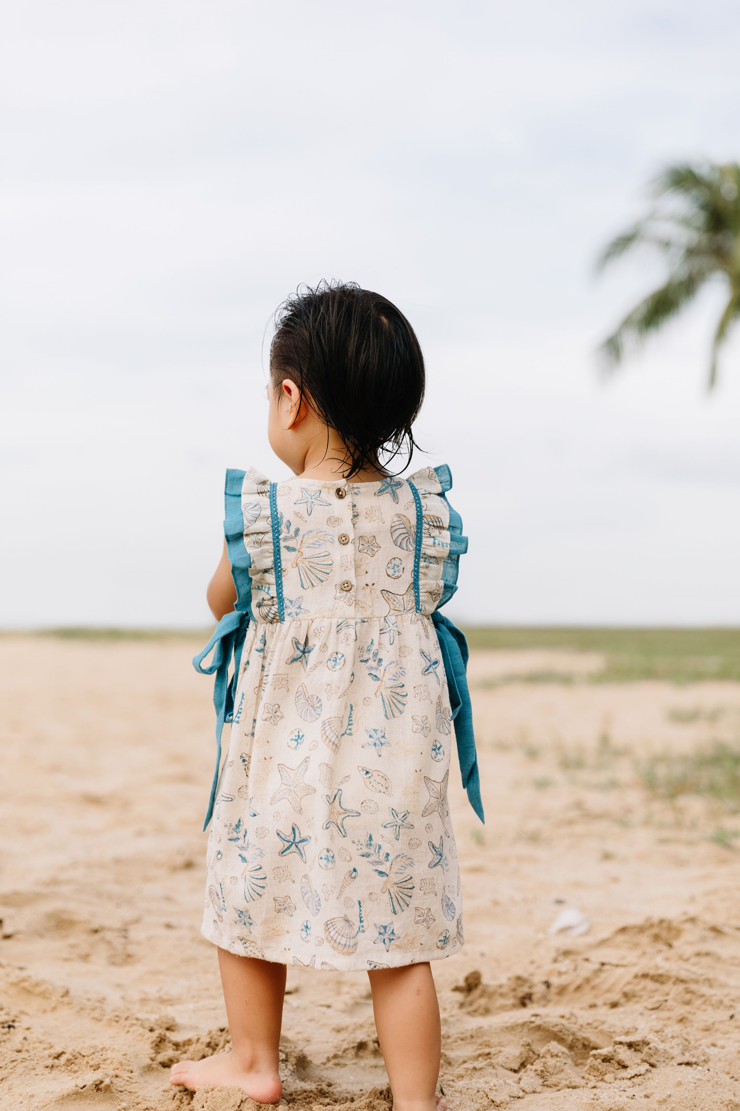Marine Summer Handspun Handwoven Organic Cotton Dress