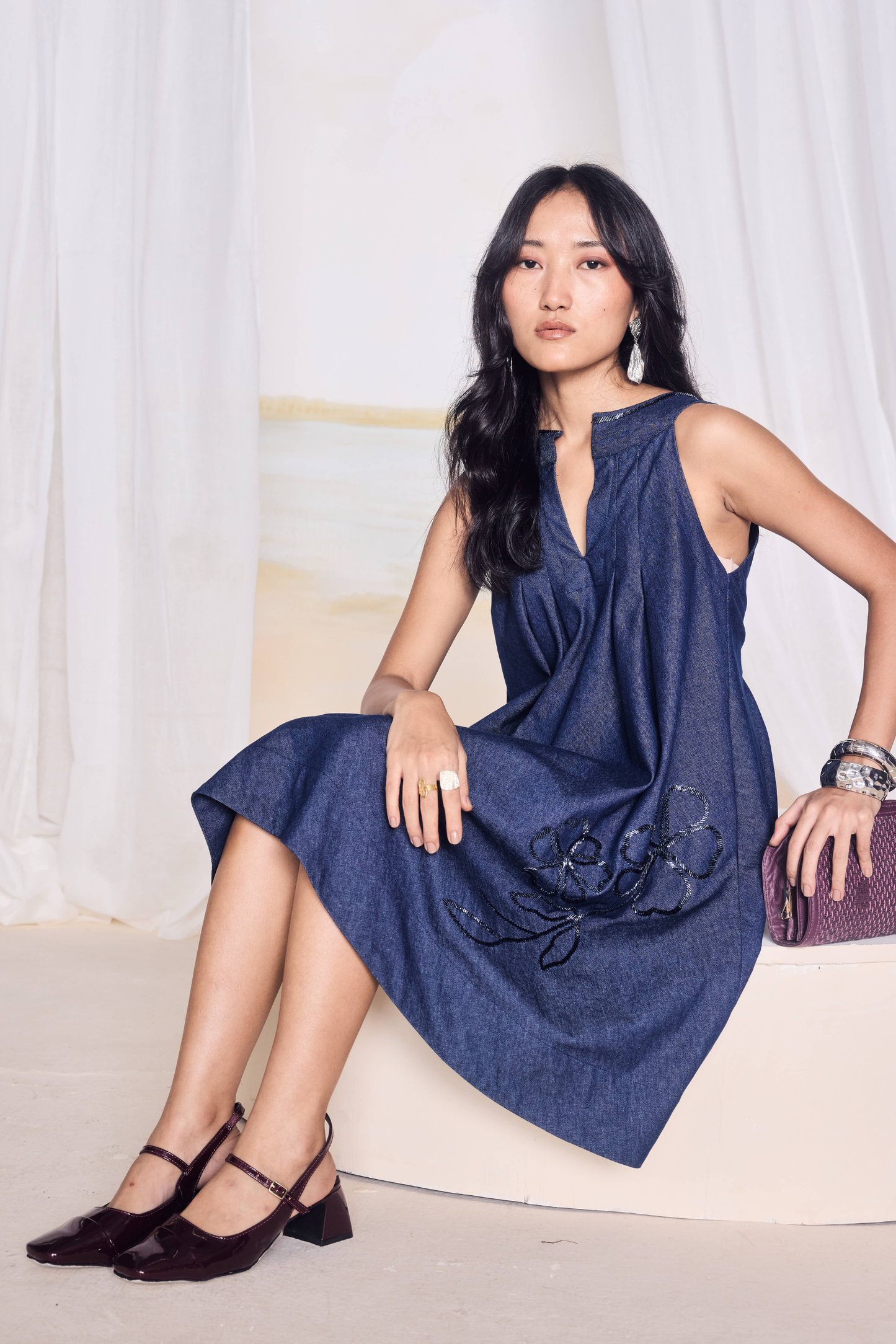 Midnight Waters Sustainable Denim Dress