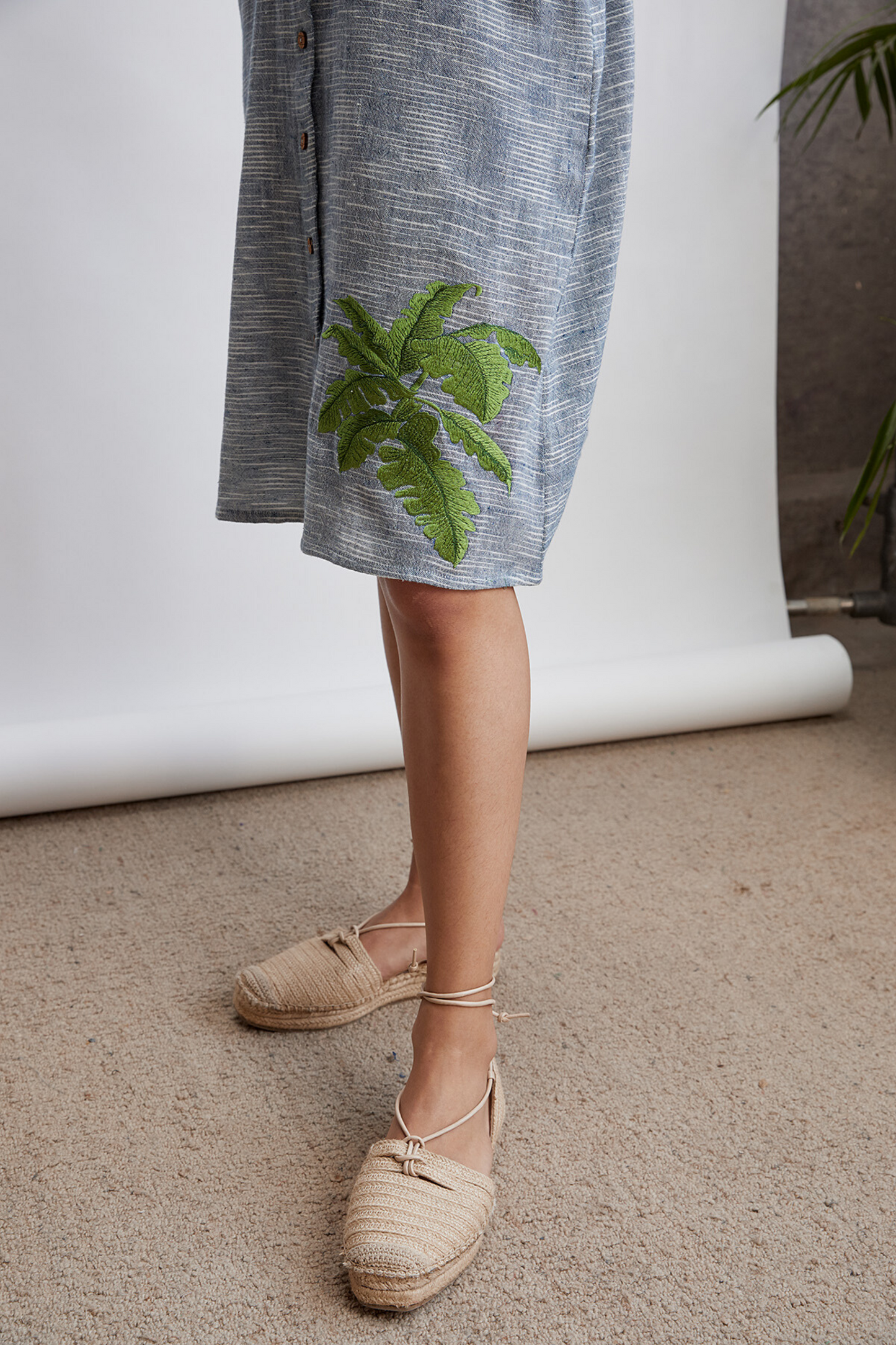 Palm By The Ocean sleeveless handwoven organic cotton dress