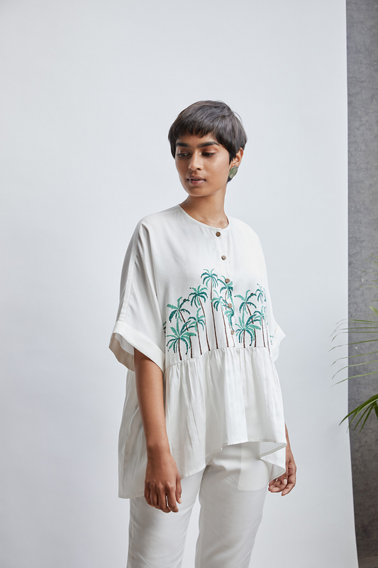 Palm Me Away peplum top