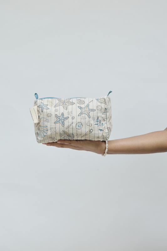 Pearly Ocean Upcycled Make Up Pouch