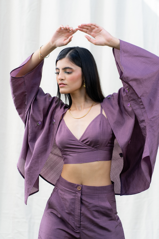Purple Sky cape silk gilet