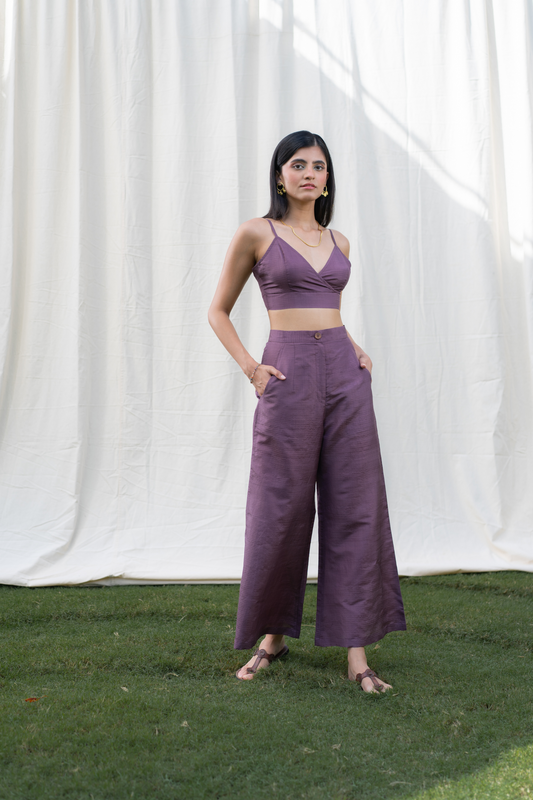 Purple Sky silk trousers