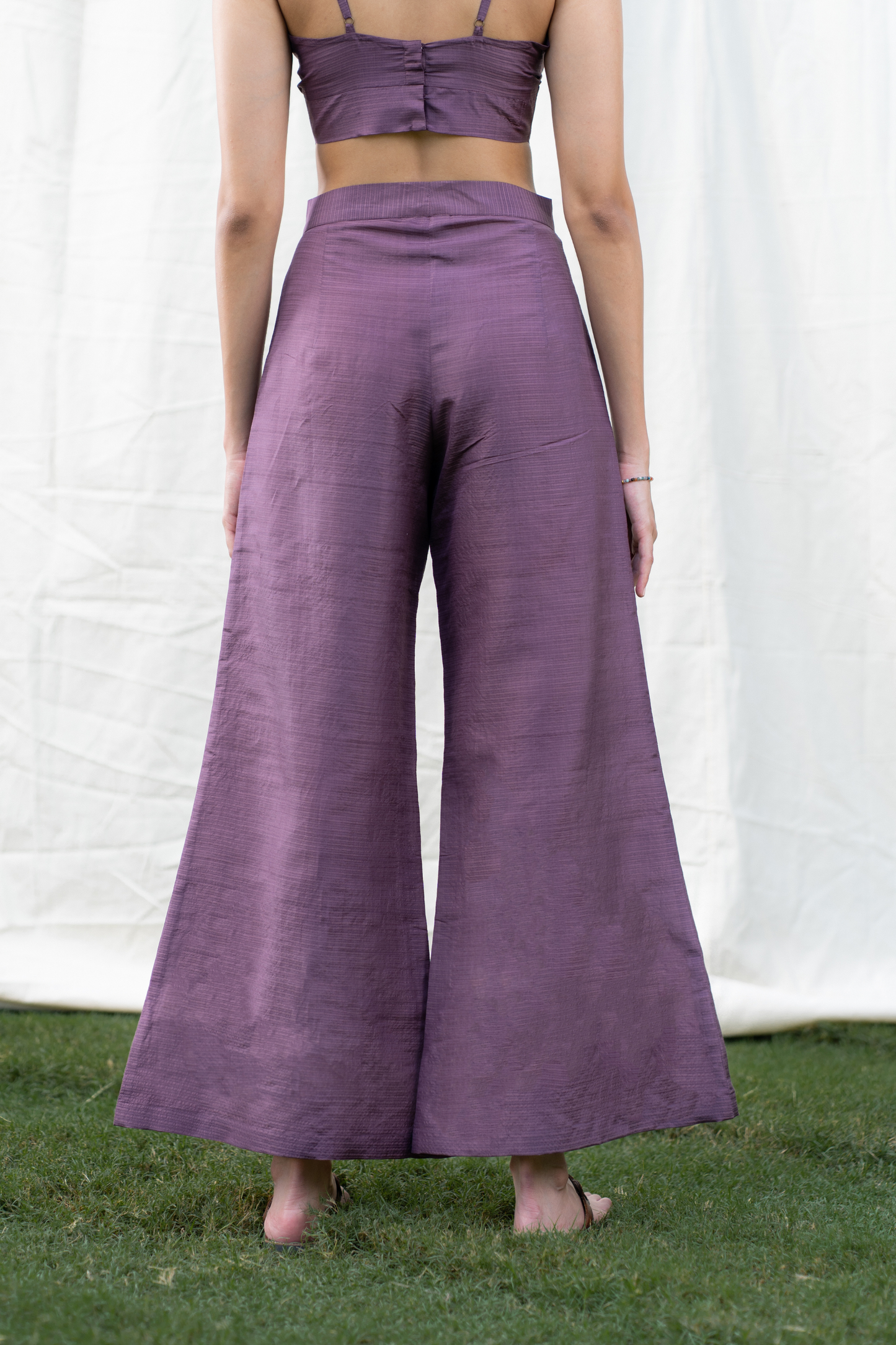 Purple Sky silk trousers