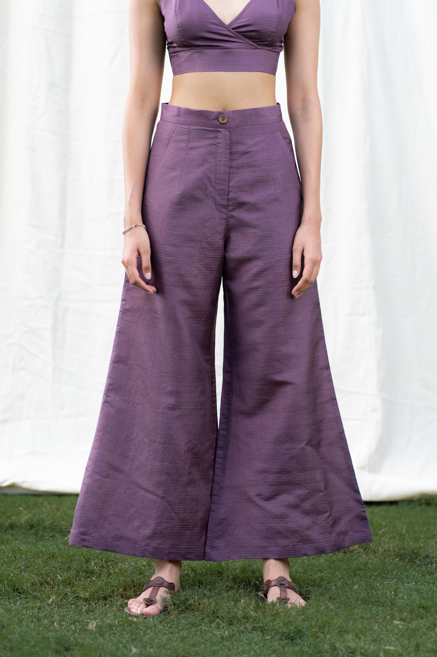 Purple Sky silk trousers